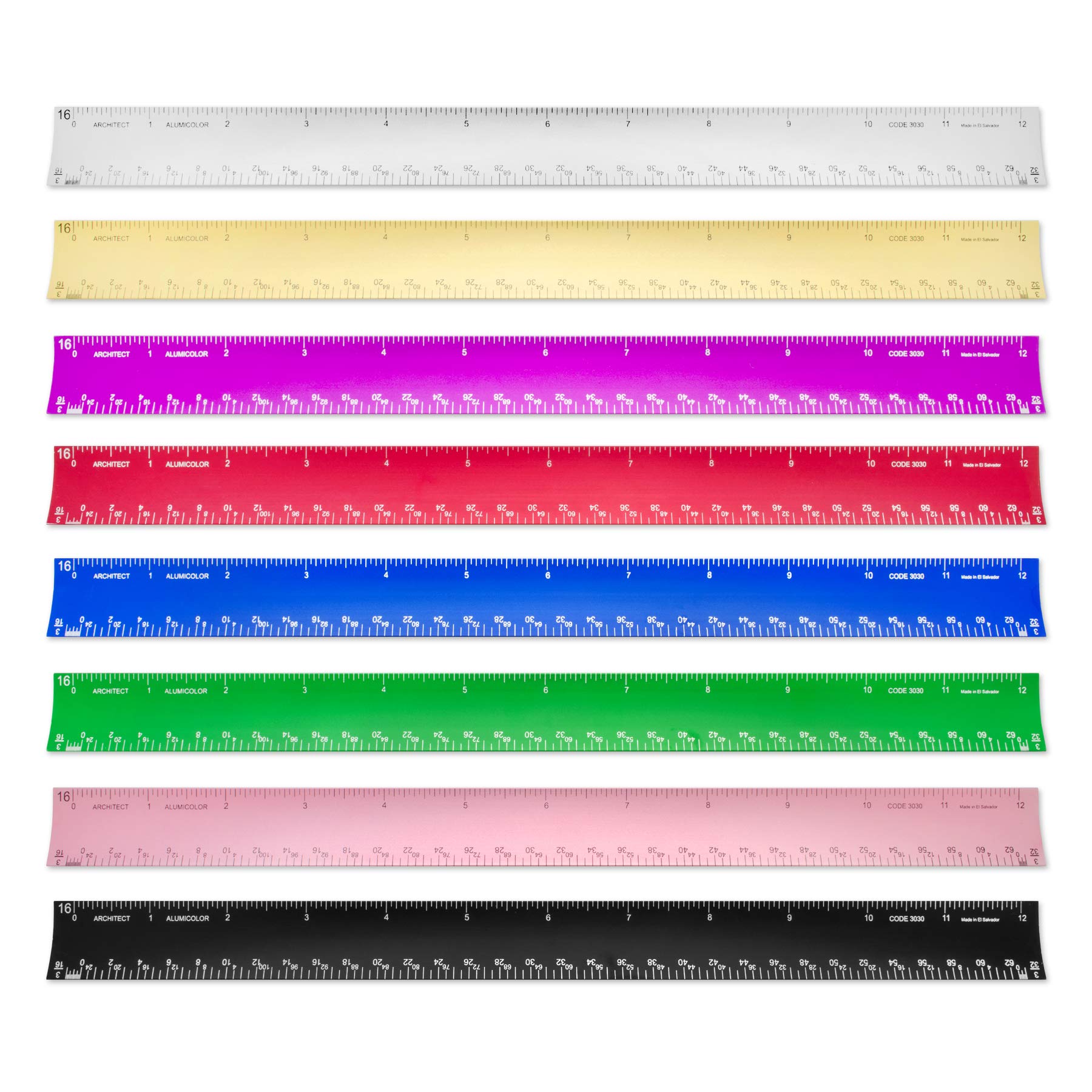 Alumicolor 12-Inch Gold Aluminum Architect Hollow Scale Ruler - Perfect for School, Office, Art, Drafting & Technical Drawing | Durable & Lightweight Measuring Tool for Students, Engineers & Designers