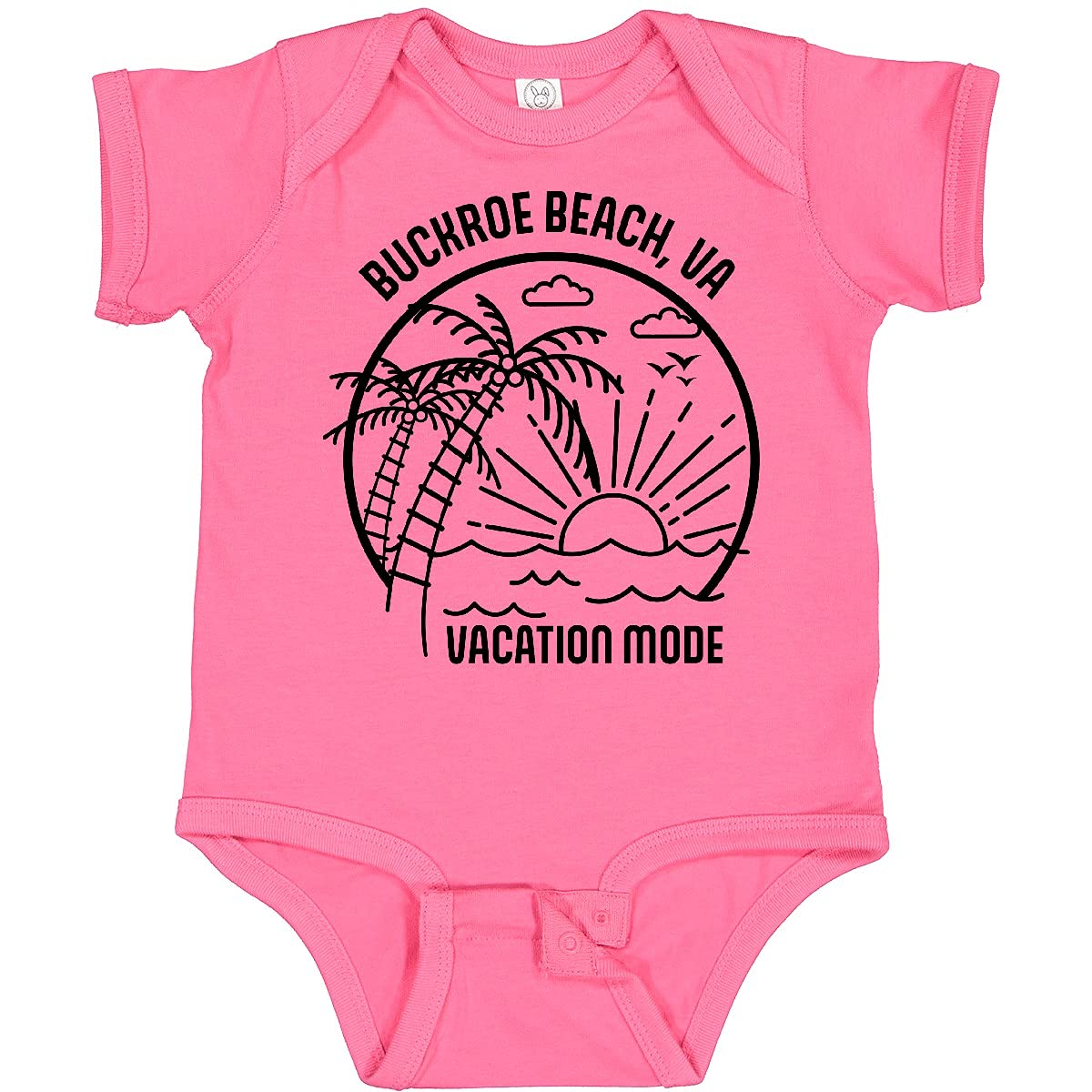 Inktastic Summer Vacation Mode Buckroe Beach Virginia Baby Bodysuit - Cute Infant Onesie for Beach Trips, Family Vacations & Summer Outfits