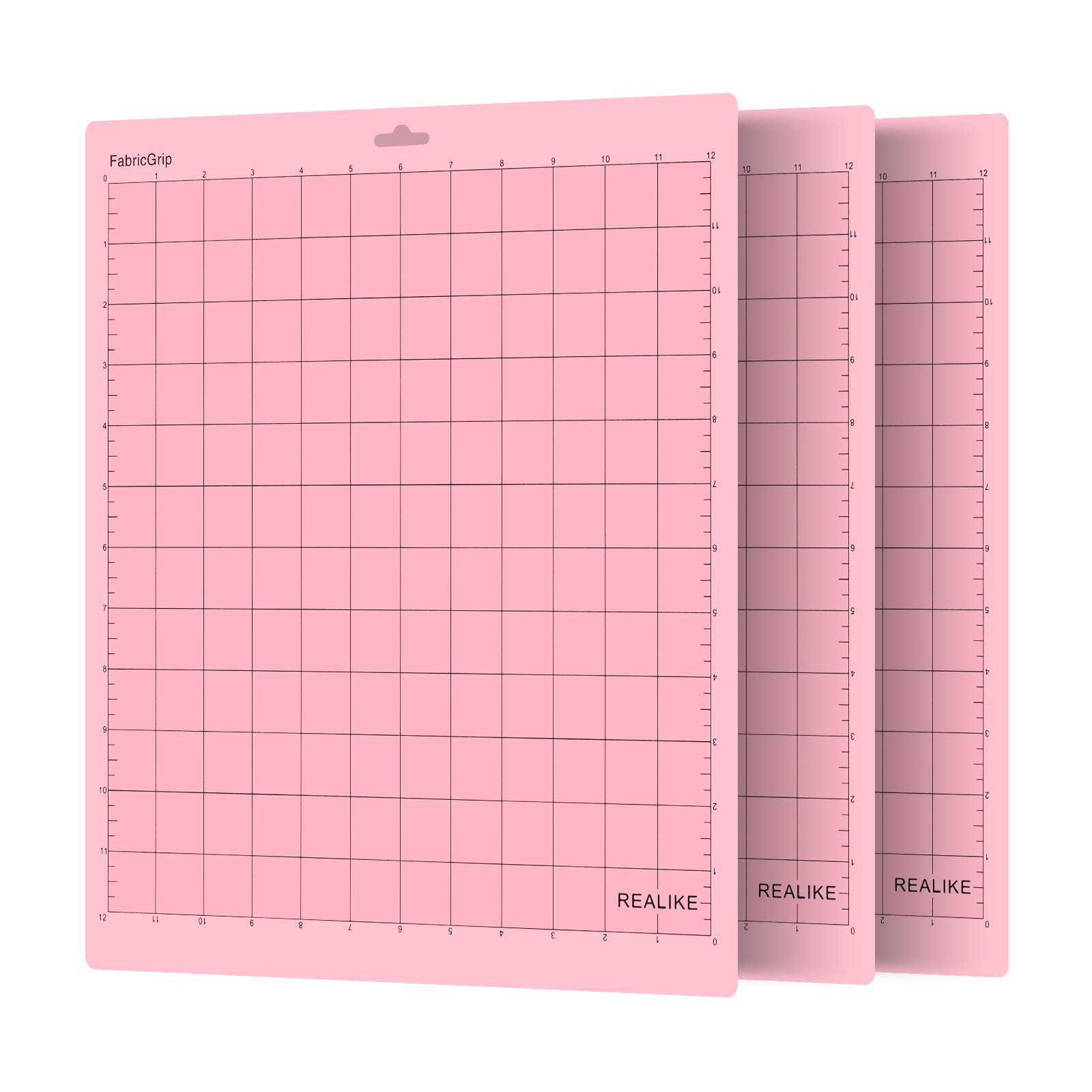 REALIKE 12x12 Inch FabricGrip Cutting Mat - 3 Pack Replacement Sticky Mats for Cricut Maker 3, Maker, Explore 3, Air 2, Air & One - Perfect for Fabric Cutting, Vinyl Projects & DIY Crafts