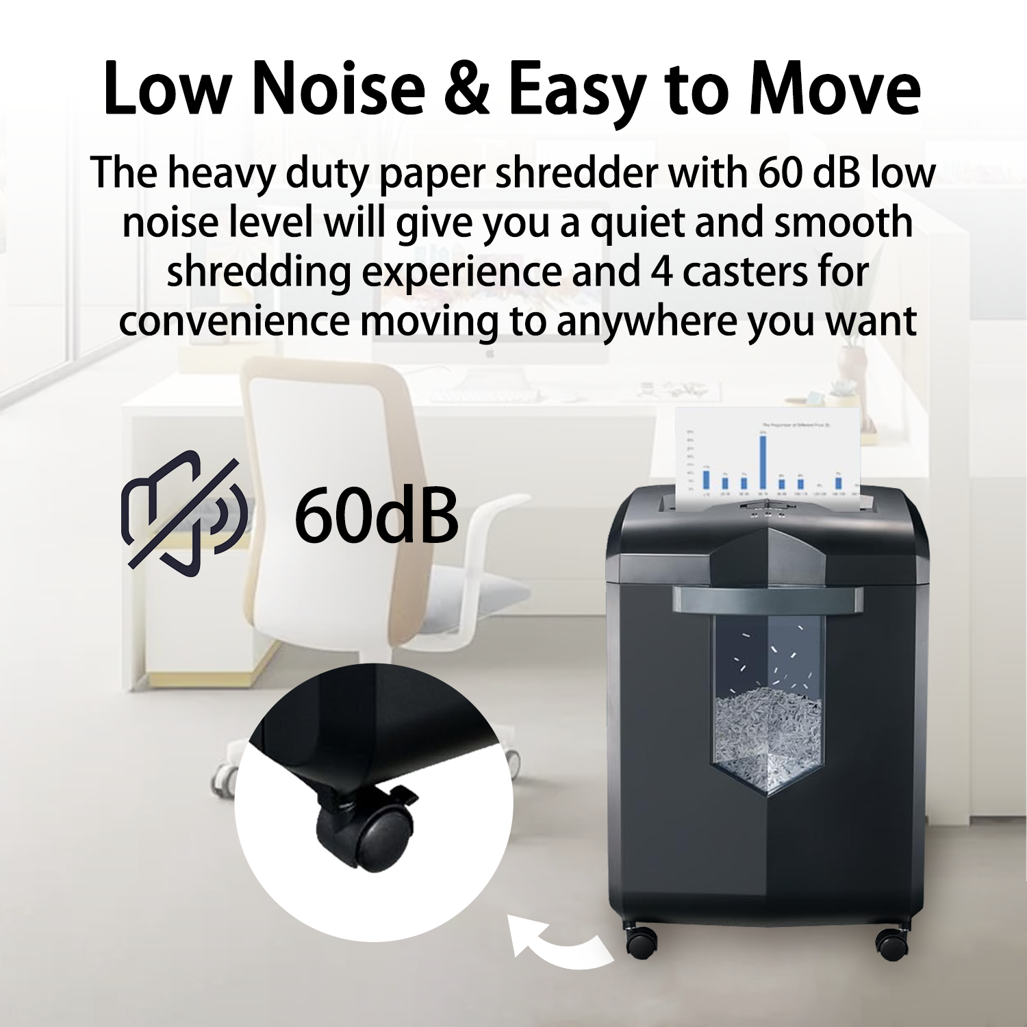 Bonsaii Heavy Duty 16-Sheet Micro Cut Paper Shredder - Commercial Grade Office Shredder with 6 Gallon Pullout Basket, 60-Min Continuous Run Time, P-4 High Security Level | Perfect for Confidential Document Destruction in Home Offices & Businesses