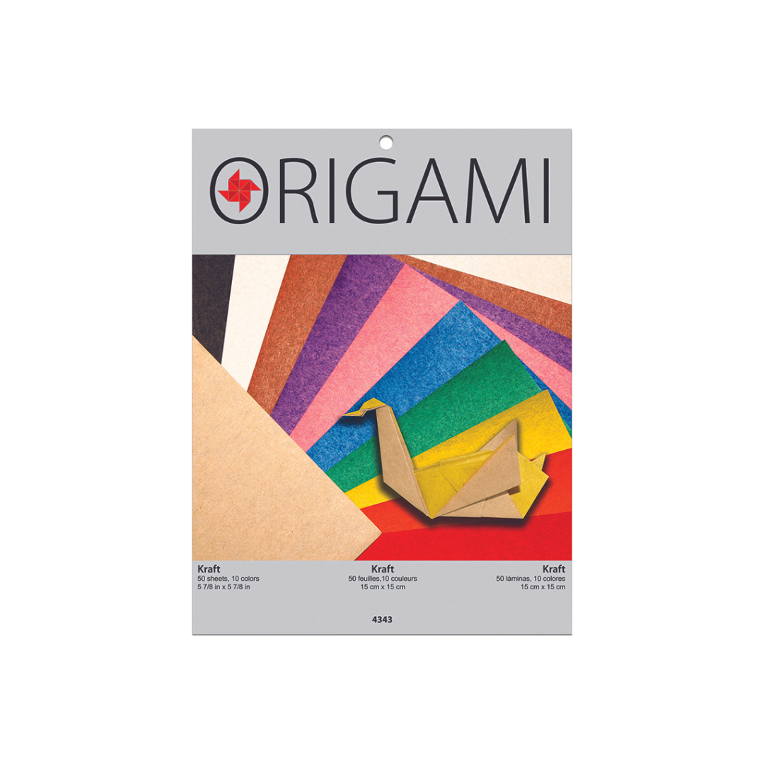 Origami Kraft Paper - 50 Sheets, 10 Vibrant Colors, Single Sided, 5 7/8 Inch (15cm) - Perfect for DIY Crafts, Scrapbooking & Gift Wrapping