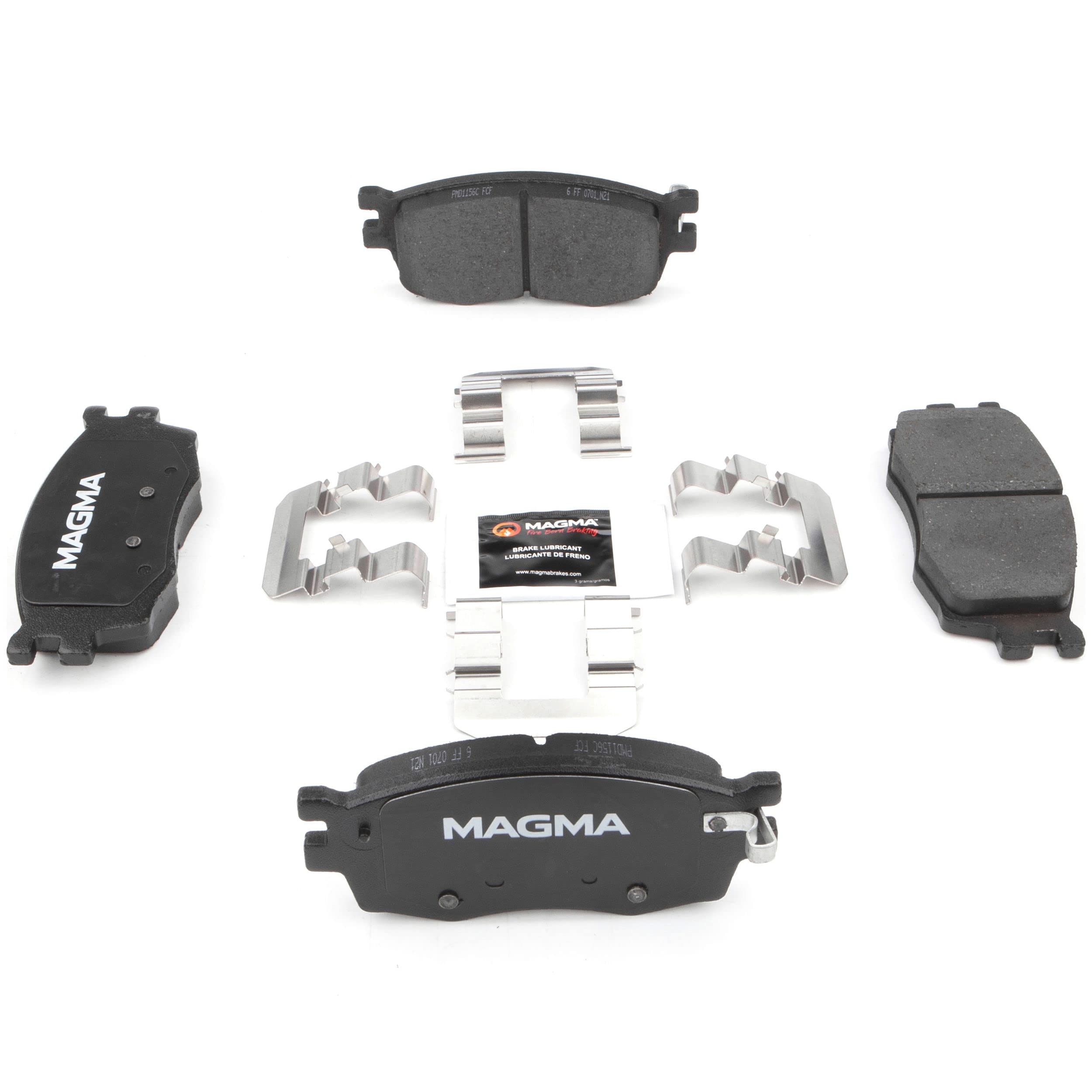 Premium MAGMA PMD1156C Ceramic Brake Pads for Front Wheels - High-Performance Braking, Low Noise & Dust - Perfect for Daily Commuting, Highway Driving & Performance Vehicles