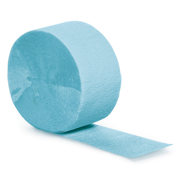 12-Piece Bulk Pastel Blue Crepe Streamer Roll - 81 Feet Long for Birthday Parties, Baby Showers & Wedding Decorations