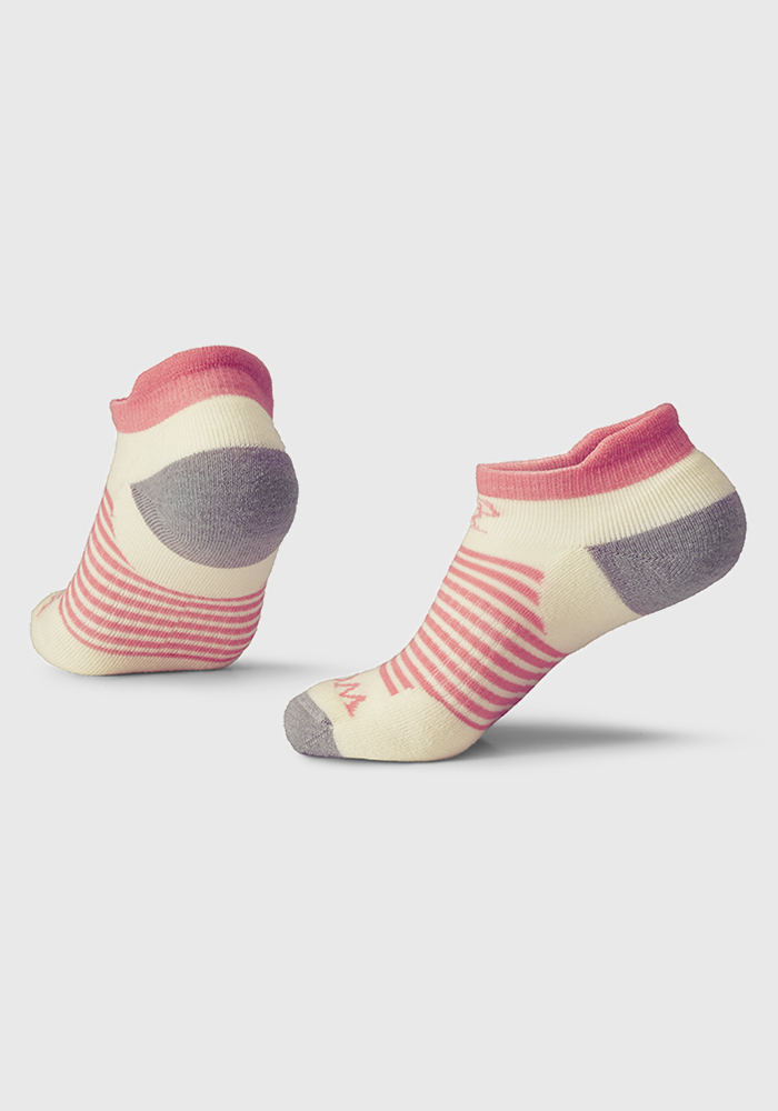Amelia No Show Tab Lightweight Socks for Women - Breathable Invisible Liner Socks for Sneakers & Loafers - Berries and Cream Color - Perfect for Running, Gym & Casual Wear