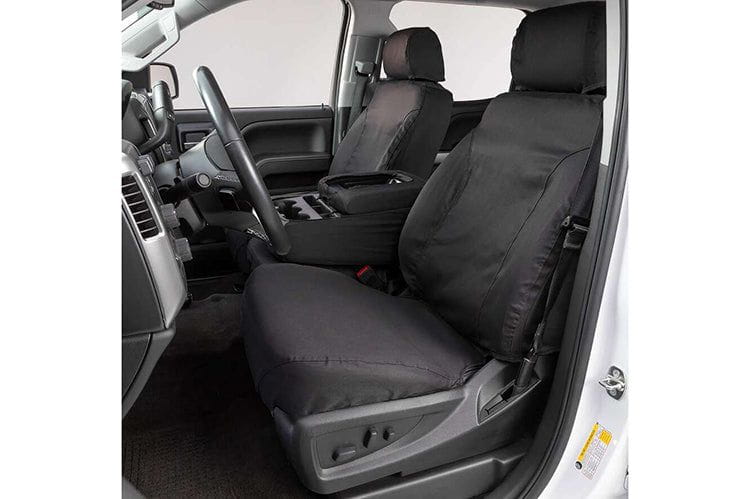 Covercraft SS2545PCCH Polycotton SeatSaver Custom Front Seat Covers for 2019-2021 Dodge Ram 2500/3500 - Charcoal | Durable Protection for Truck Seats | Perfect for Work, Off-Road & Daily Commuting