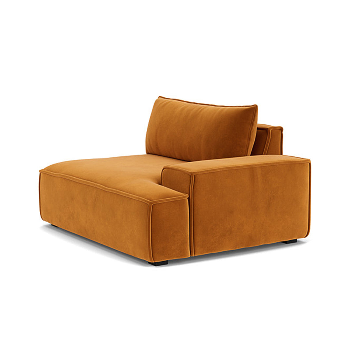 Daphne Velvet 1 Seater Right Arm Modular Sofa - Modern Living Room Furniture for Small Spaces, Apartments & Studios | Comfortable Single Seater Couch with Adjustable Design
