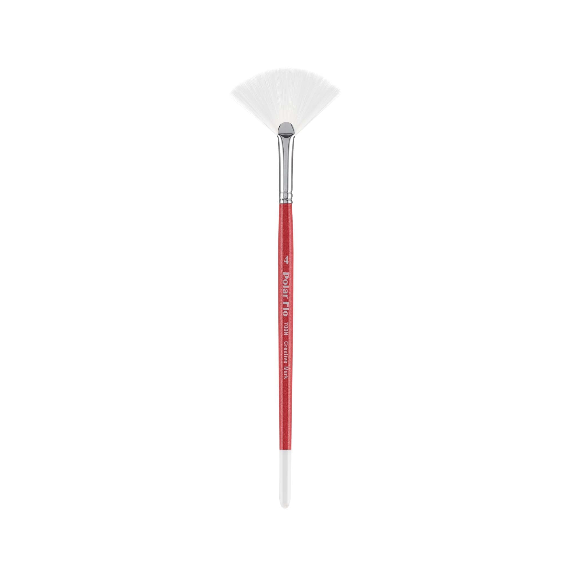 Creative Mark Polar Flo Professional Fan 4 Watercolor Brushes - Short Handle, Nickel-Plated Brass Ferrule - Premium Art Paint Brushes for Acrylic, Watercolor & Gouache - Perfect for Artists, Students & Professional Painting Projects