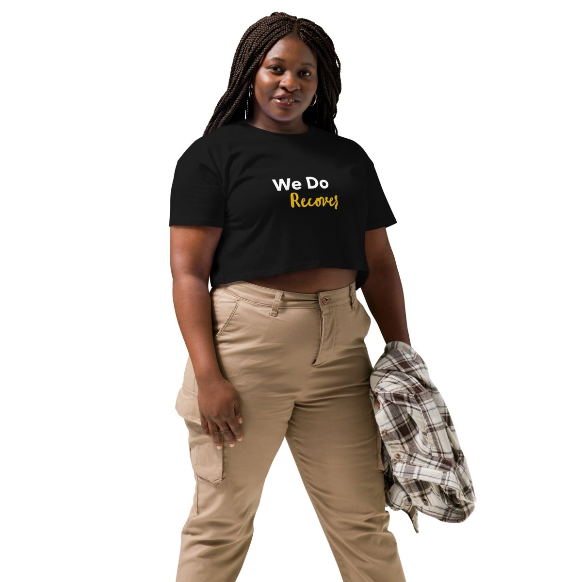 We Do Recover Inspirational Crop Top - Motivational Workout Shirt for Women | Gym, Yoga & Running