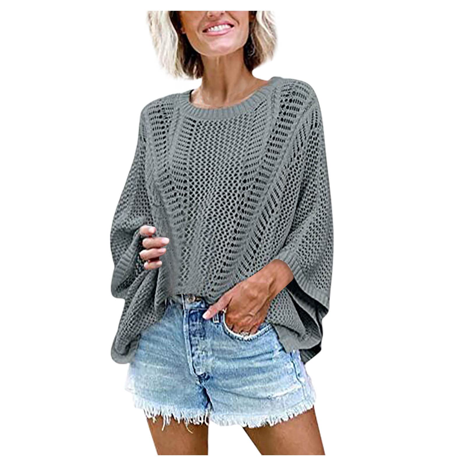 Plus Size Tops for Women - Oversized Sweaters Casual Long Sleeve Knit Pullover Loose Jumper | Cozy Winter Wear, Office Outfits & Weekend Lounge