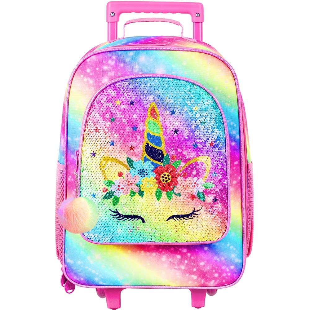 Kids Rolling Luggage for Boys & Girls - Toddler Travel Carry-On Suitcase with Wheels | Perfect for Airplane Trips, Family Vacations & School Sleepovers