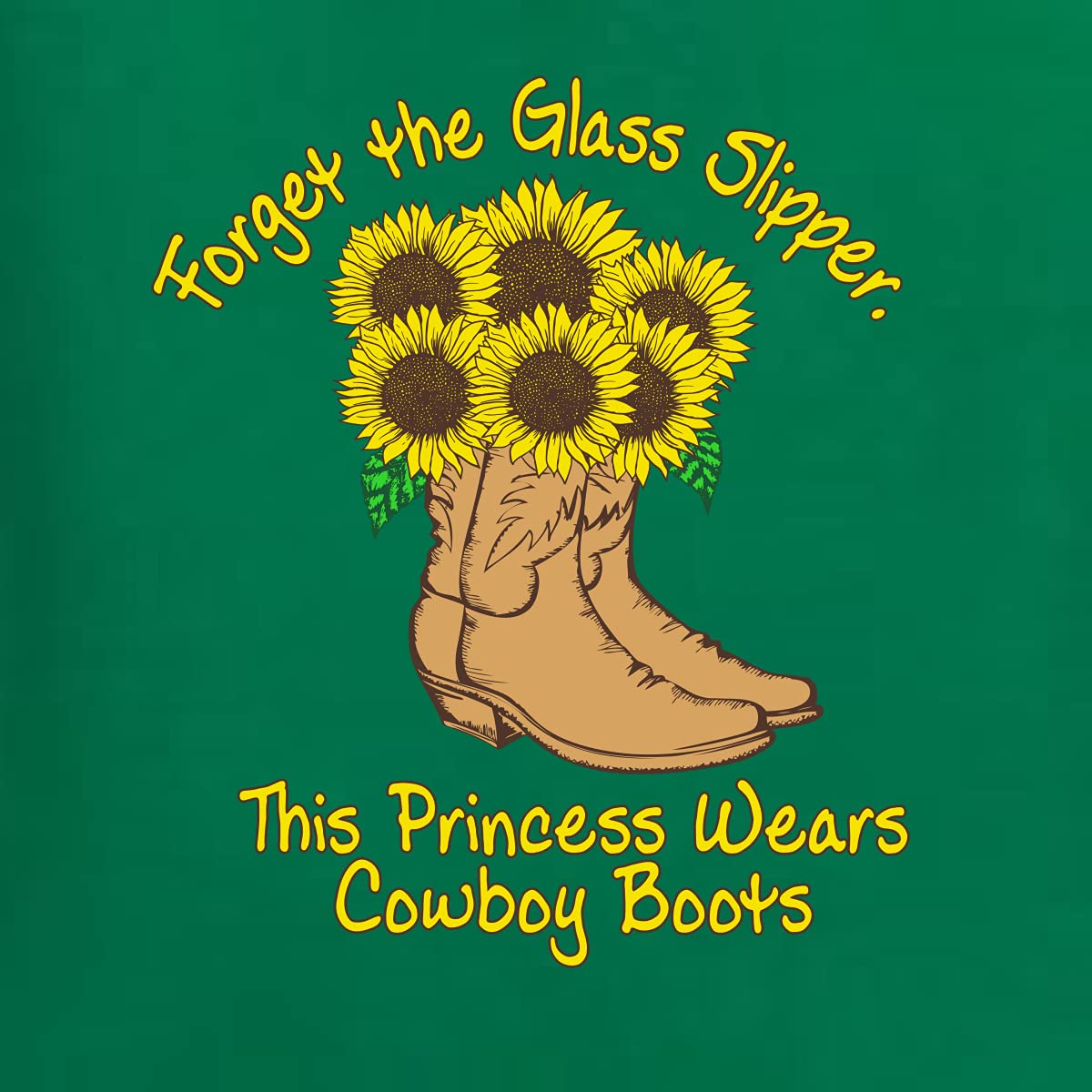 Princess Wears Cowboy Boots Graphic T-Shirt for Women - Vintage Pop Culture Tee - Perfect for Concerts, Festivals & Western Theme Parties
