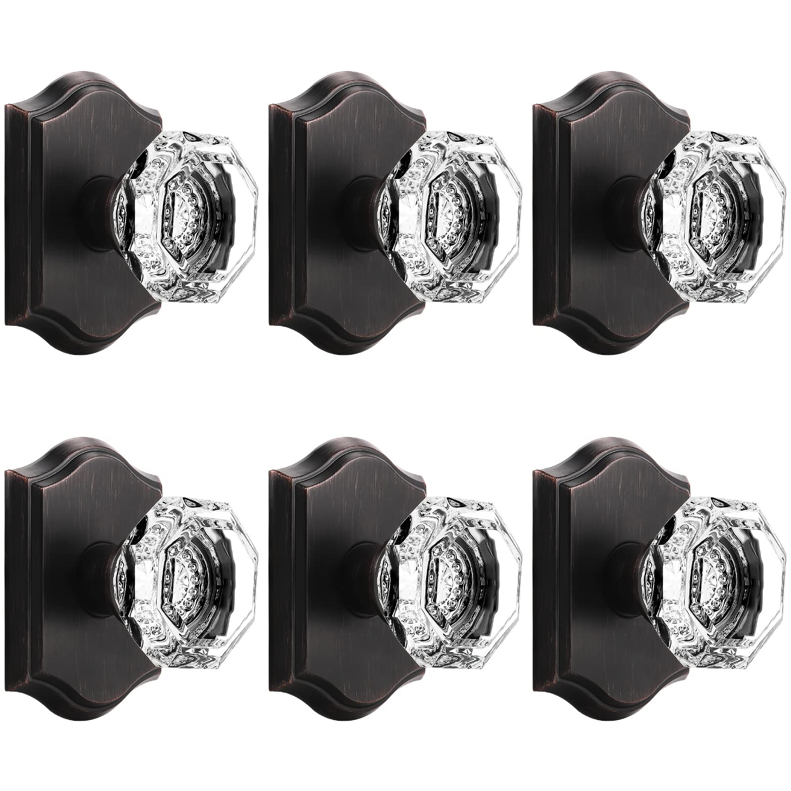 Vintage Oil Rubbed Bronze Dummy Door Knobs - 6 Pack Non-Turning Decorative Inactive Knobs for French Doors, Closets & Single-Sided Doors | Perfect for Home Décor, Interior Design & DIY Projects