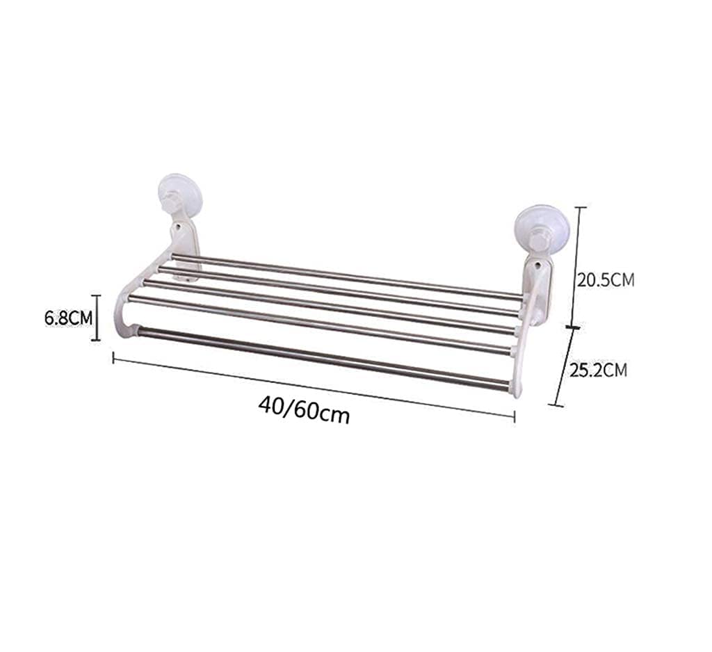 Stainless Steel Bathroom Towel Bar with Shelf & Hooks - 60Cm Wall Mounted Storage Rack for Towels & Bath Accessories - Perfect for Modern Bathrooms, Showers & Spa Areas