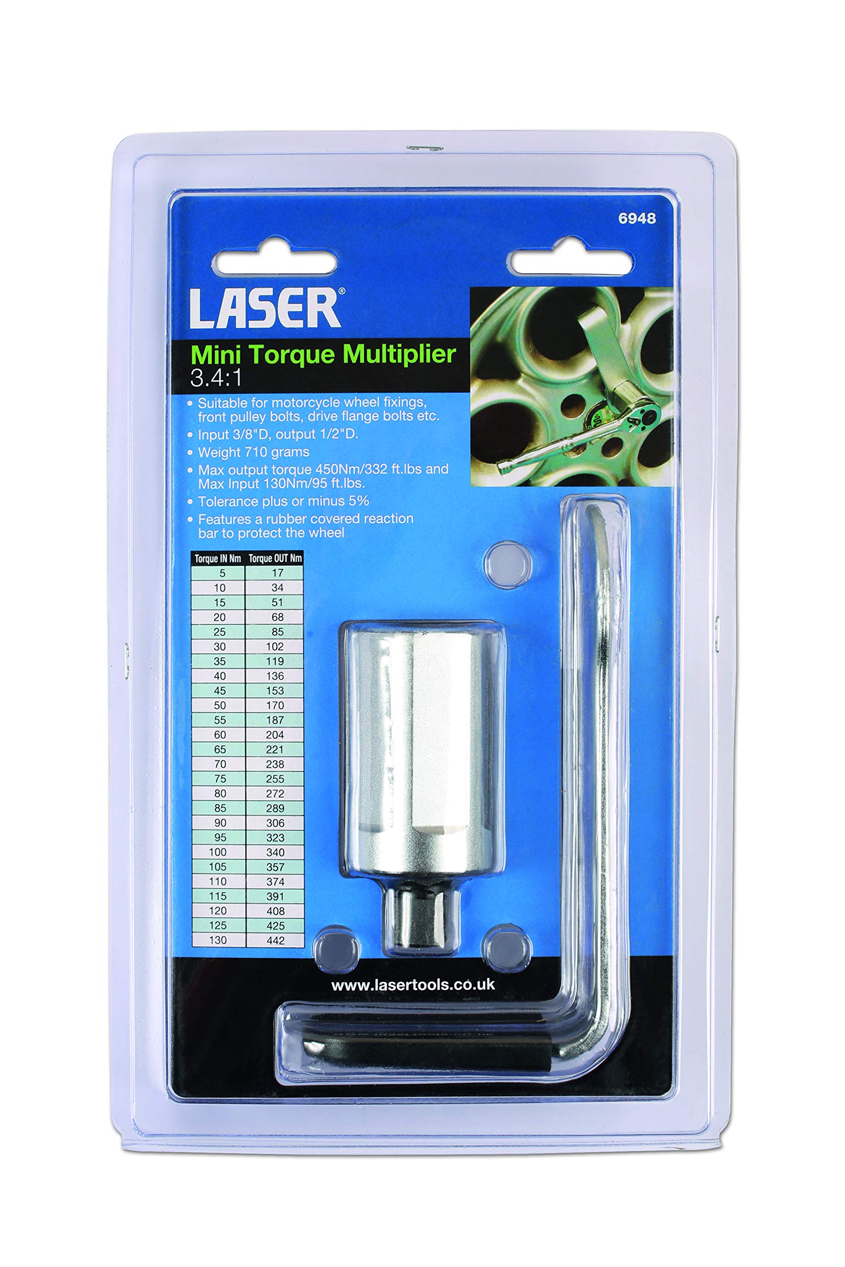 Laser 6948 Mini Torque Multiplier 3.4:1 Ratio - Compact & Powerful Torque Wrench for Automotive, Industrial & DIY Projects