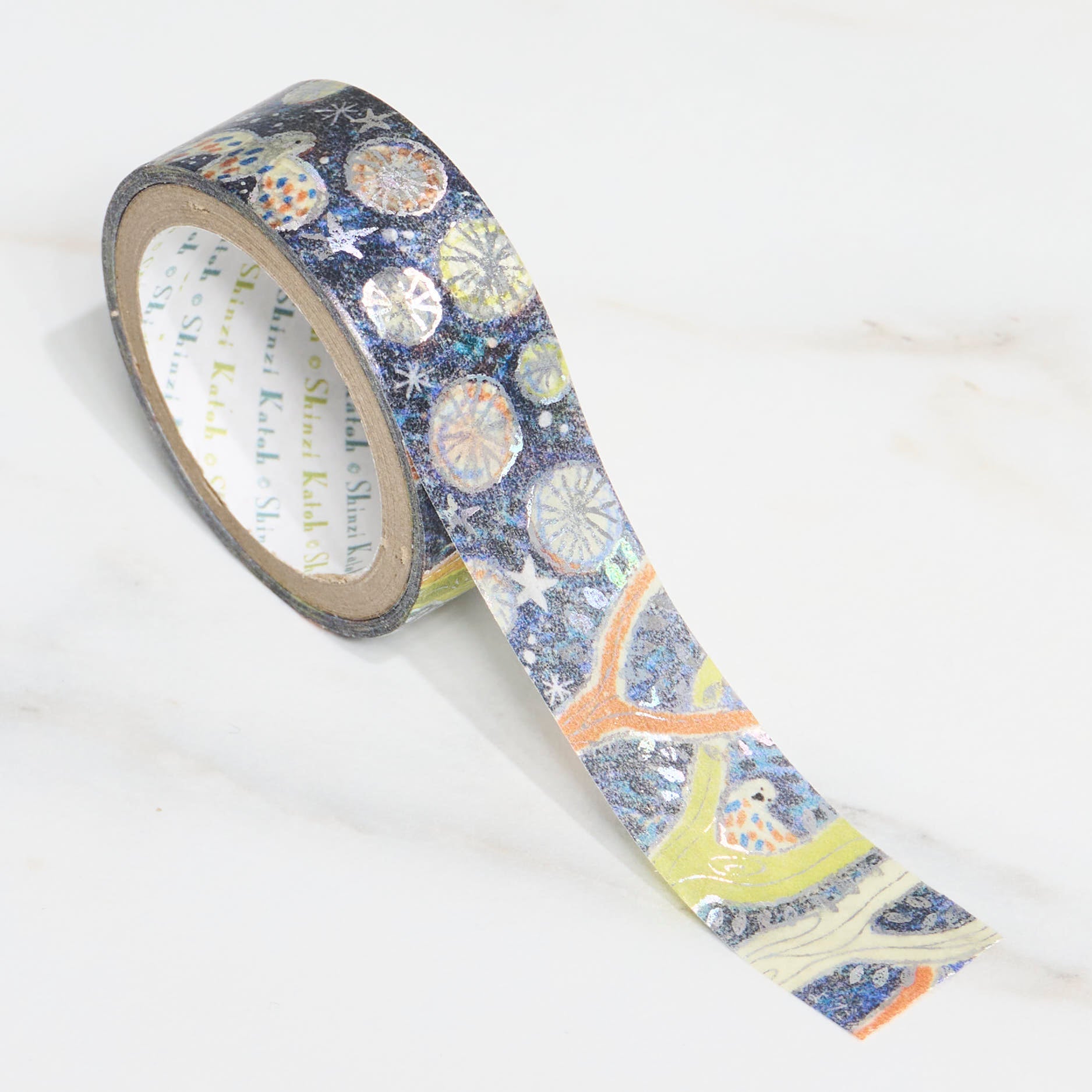 Shinzi Katoh Kirapika Masking Tape - Miyazawa Kenji Series #2 Decorative Washi Tape for Scrapbooking, Journaling & DIY Crafts - Perfect for Gift Wrapping, Bullet Journals & Home Decor