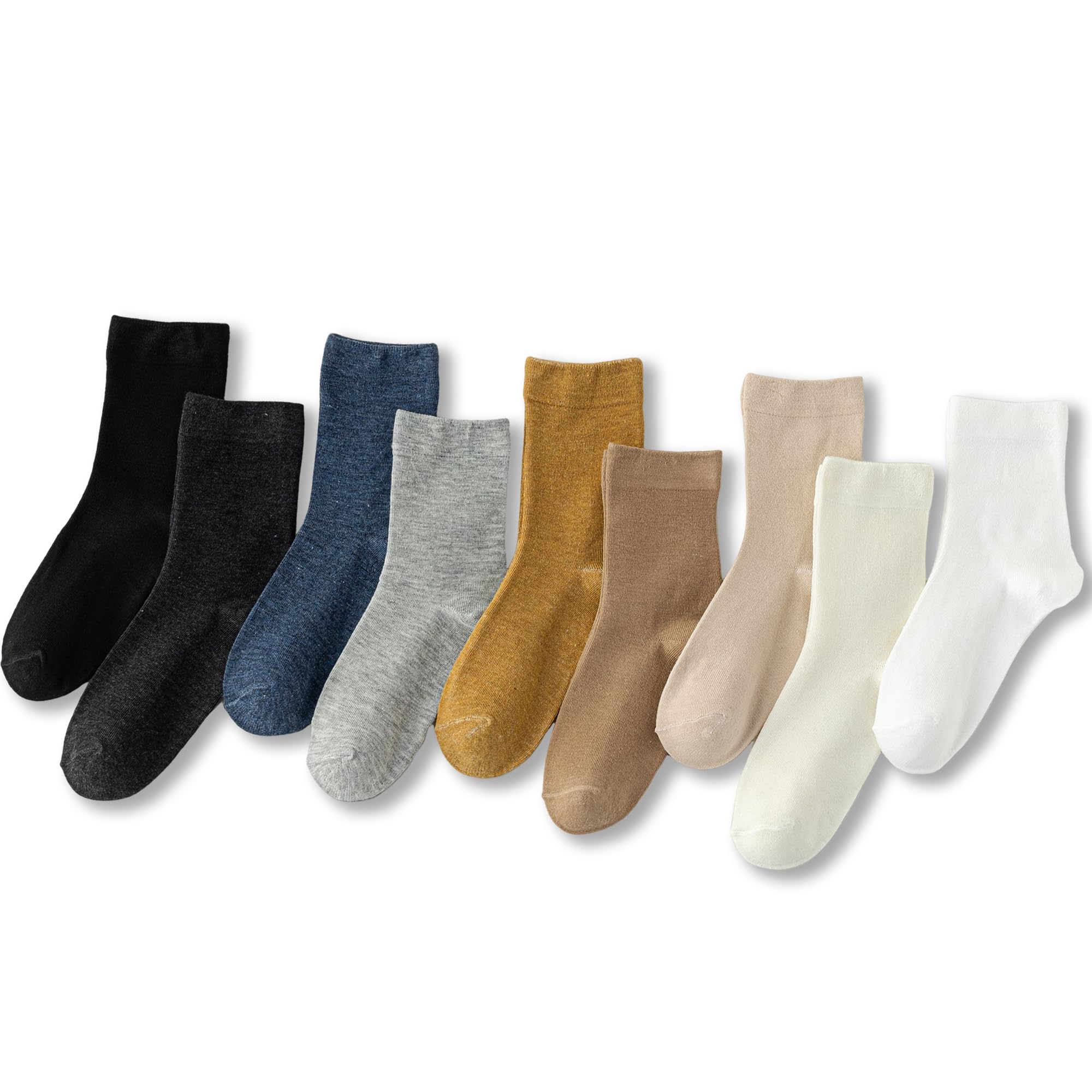 9 Pairs Women's Thin Athletic Socks - Soft Comfortable Breathable Crew Ankle Socks for Running, Yoga & Daily Wear