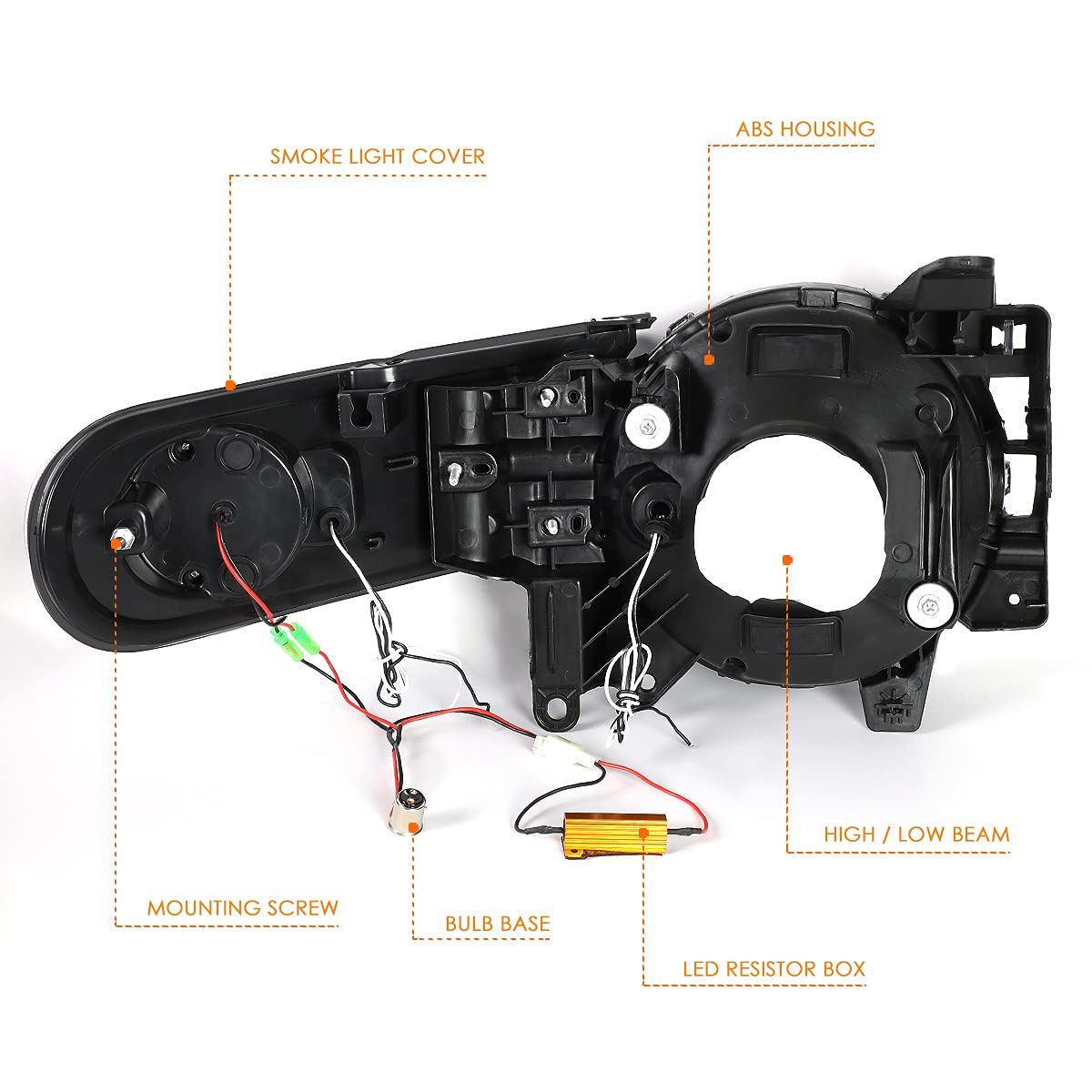 PM PERFORMOTOR Headlight Assembly Compatible with 2007-2014 Toyota FJ Cruiser - LED DRL Sequential Turn Signal Smoked Lens Replacement Headlamps - Perfect for Off-Roading & Night Driving