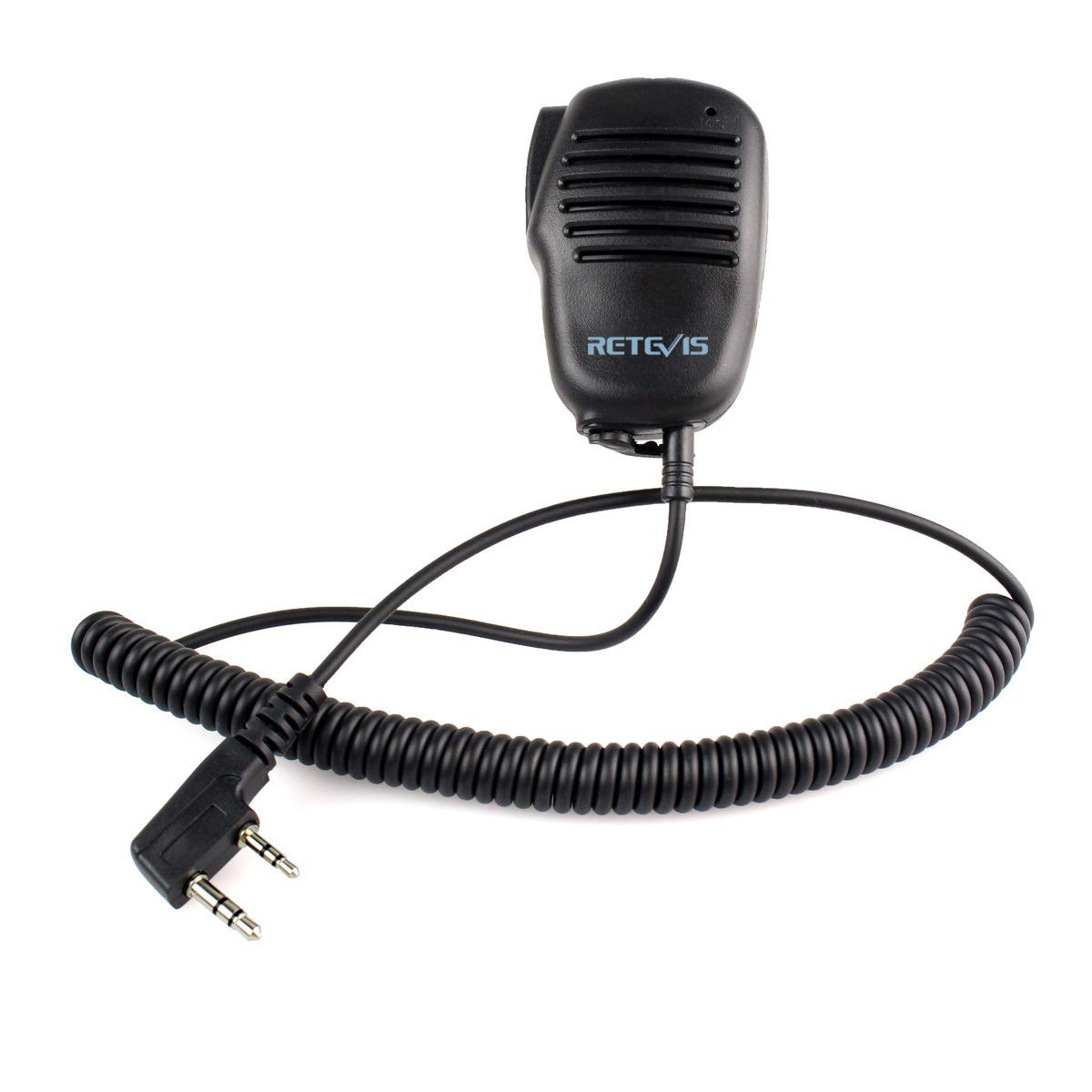 Retevis Handheld Microphone with PTT Button & Speaker - 2 Pin Walkie Talkie Accessory for RT22 RT24 RT27 RT7 RT5R RT5RV Kenwood PUXING WOUXUN TYT HYT BAOFENG POFUNG Radios (1 Pack) - Perfect for Outdoor Adventures, Security Work & Emergency Communication