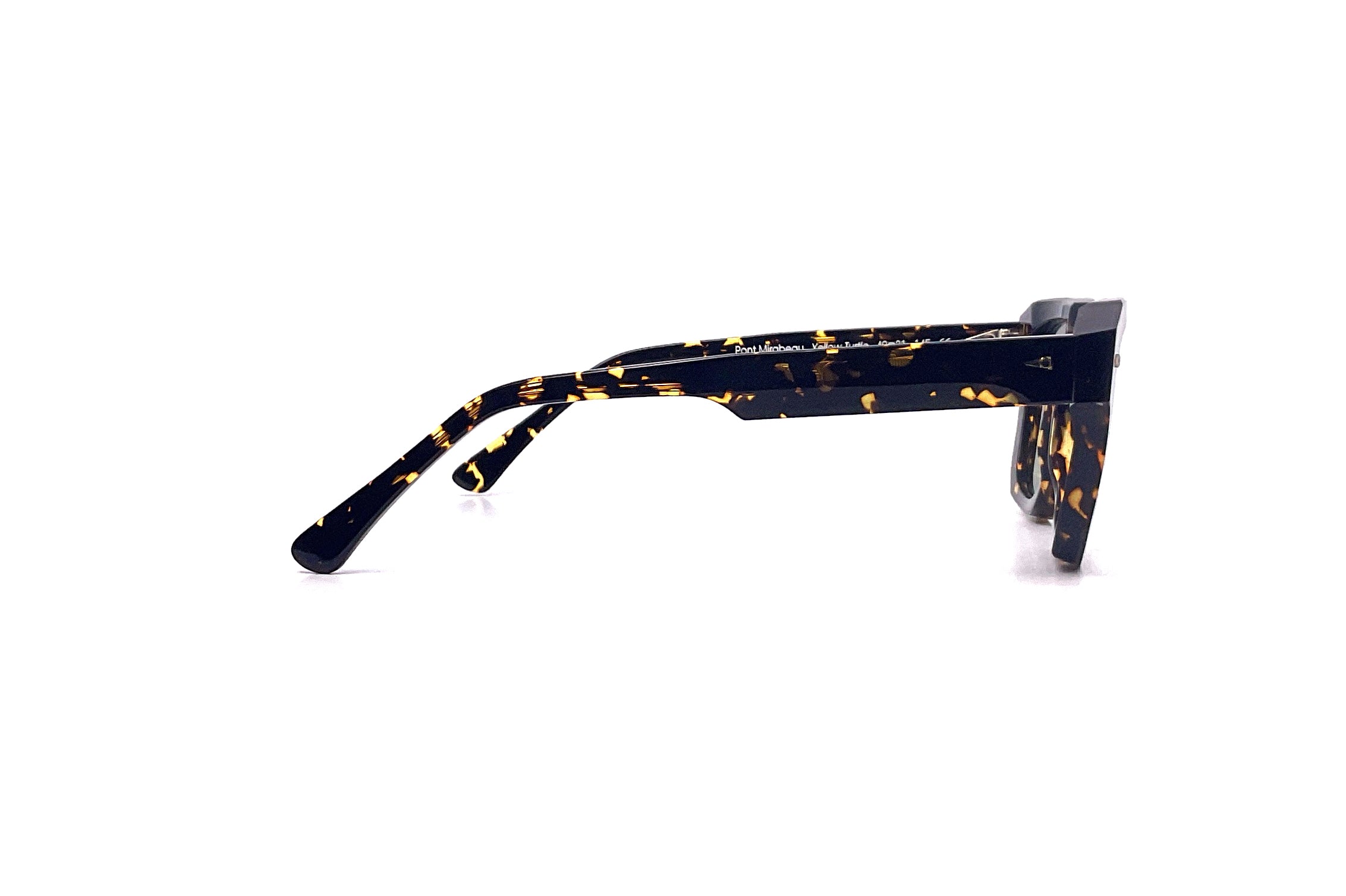 Ahlem Point Mirabeau Sunglasses - Yellow Turtle & Green Light Frame - UV Protection, Fashionable & Lightweight for Outdoor Activities, Beach, and Driving