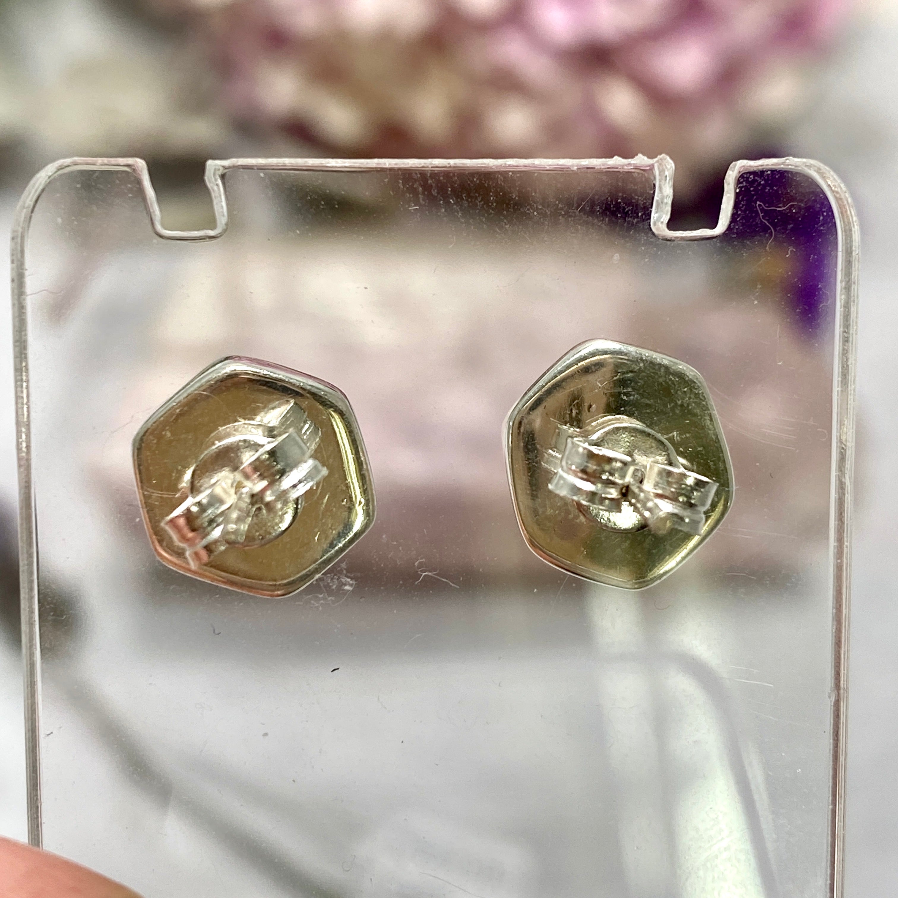 Natural Ruby Raw Hexagonal Stud Earrings KEGJ1255 - Elegant Handmade Jewelry for Women, Perfect for Weddings, Parties & Daily Wear