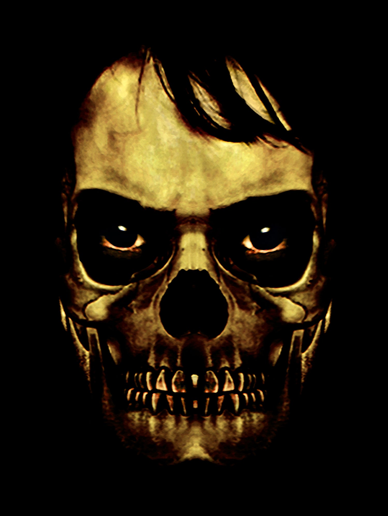 Angry Skull Monster Wall Art Poster - Gothic Horror Decor for Bedroom, Living Room & Office - Unique Skull Art Print for Halloween & Metalhead Fans