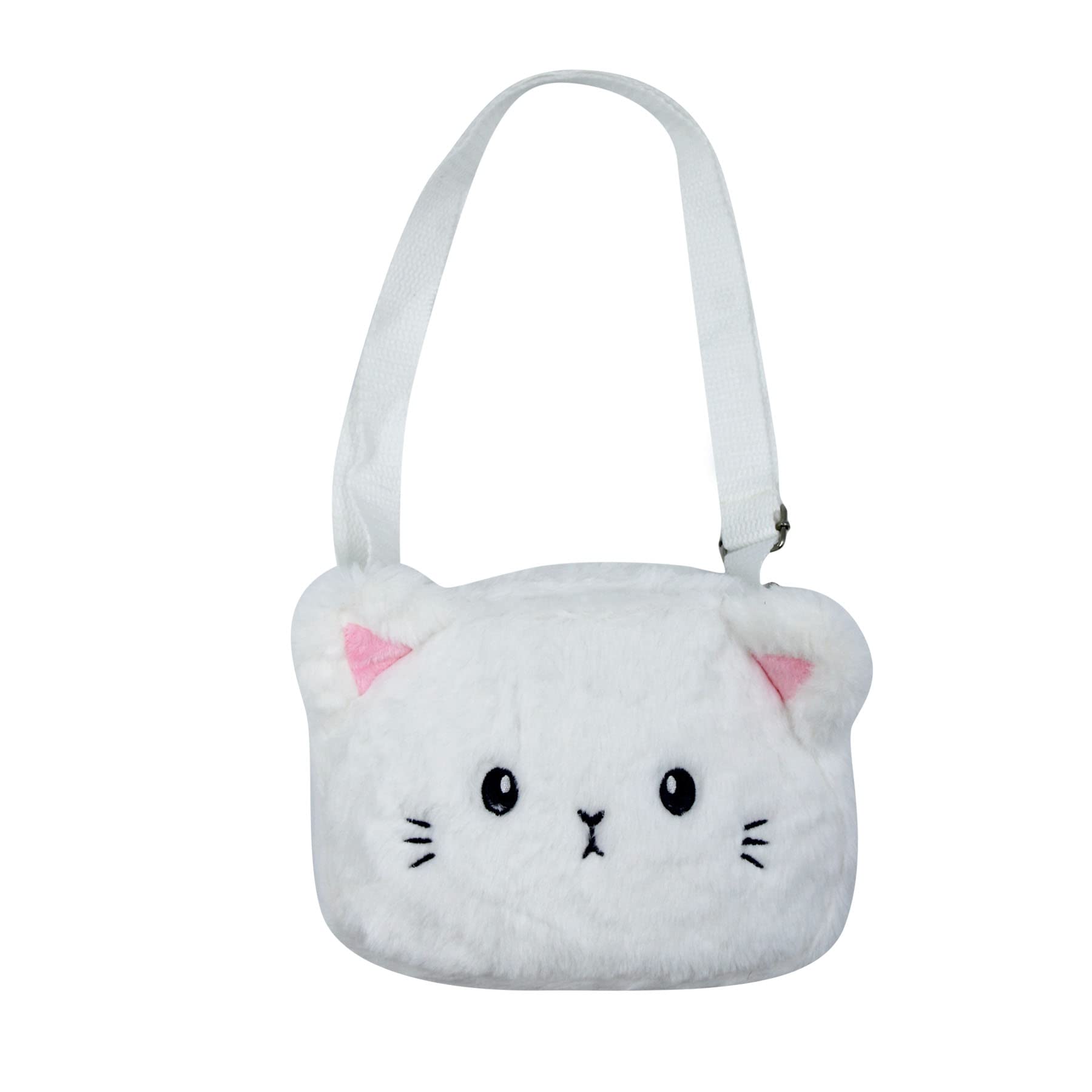 Adorable Pink Fluffy Cat Crossbody Bag for Women - Cute Plush Shoulder Purse with Adjustable Strap, Kawaii Animal Messenger Satchel - Perfect for Casual Outings, Travel, and Gifts