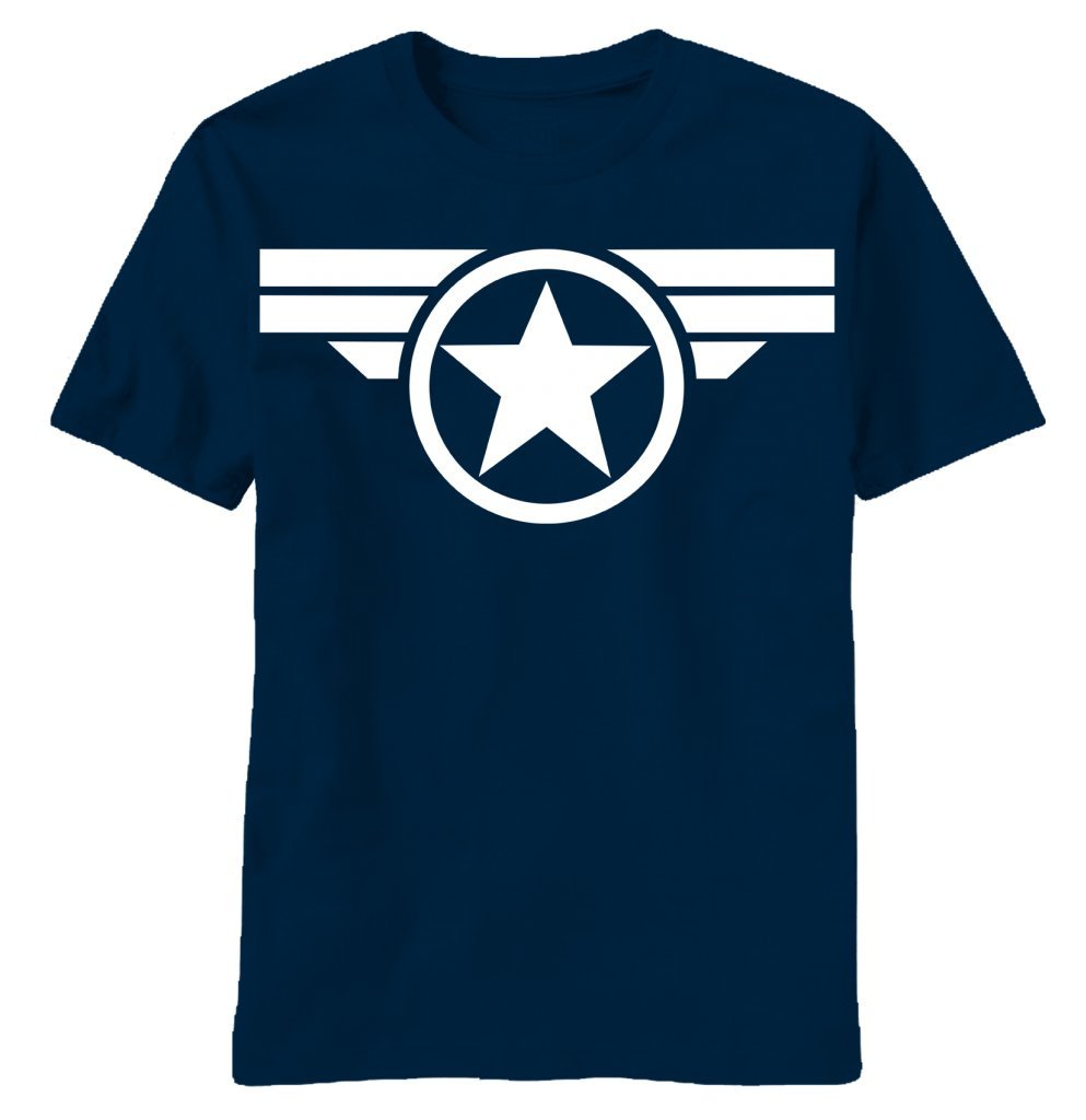 Marvel Captain America Star Graphic T-Shirt for Men - Superhero Cotton Tee for Casual Wear, Cosplay & Comic Con
