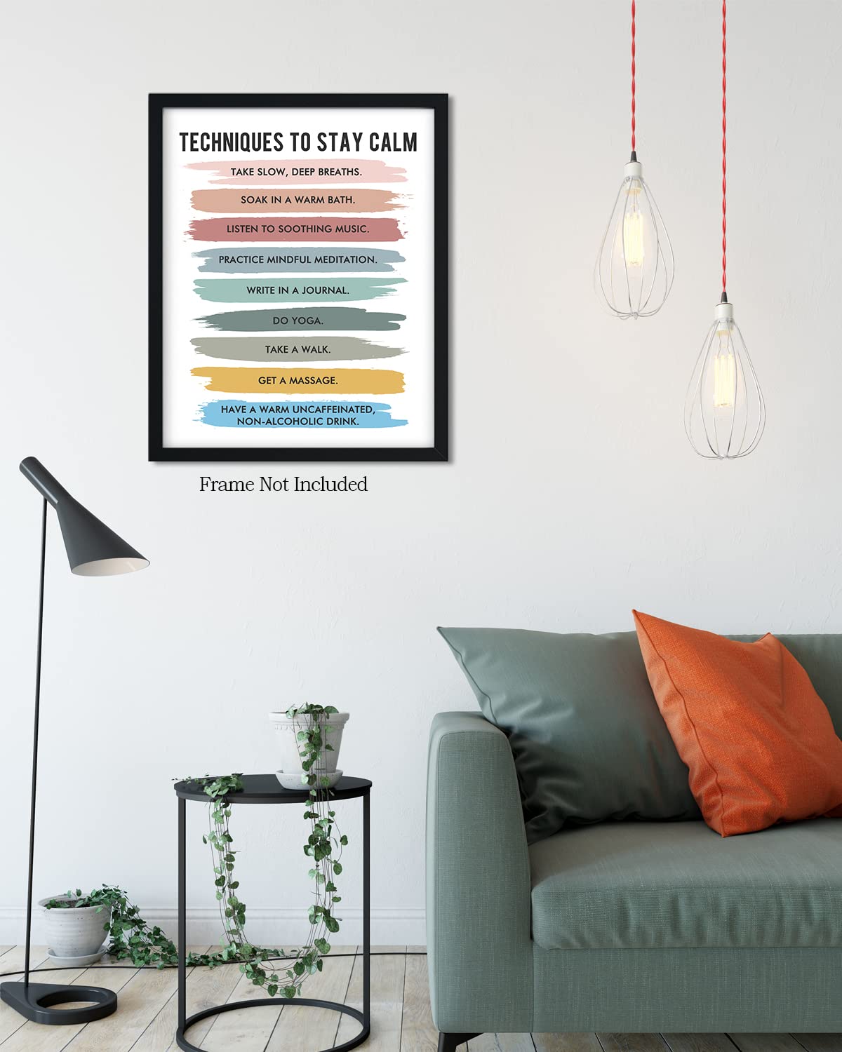 Govivo Mindfulness Wall Art - 16x20 Unframed Therapy Office Decor for Mental Health, Counseling & School Psychologist - Calming Techniques Poster for Stress Relief & Meditation Spaces