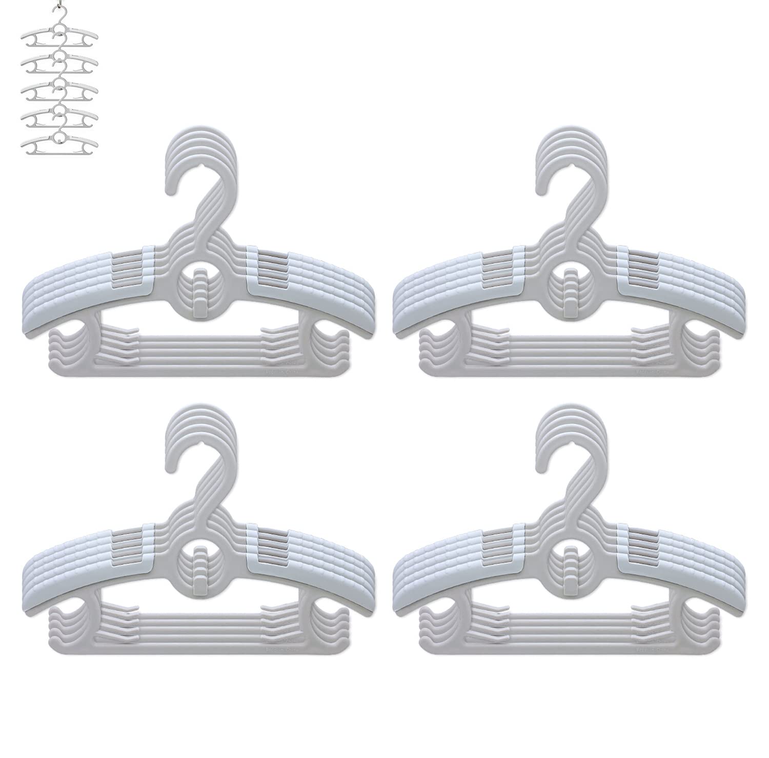 Ultra Thin Non-Slip Baby Closet Hangers - 20 Pack Adjustable Infant Clothes Hangers (11-14