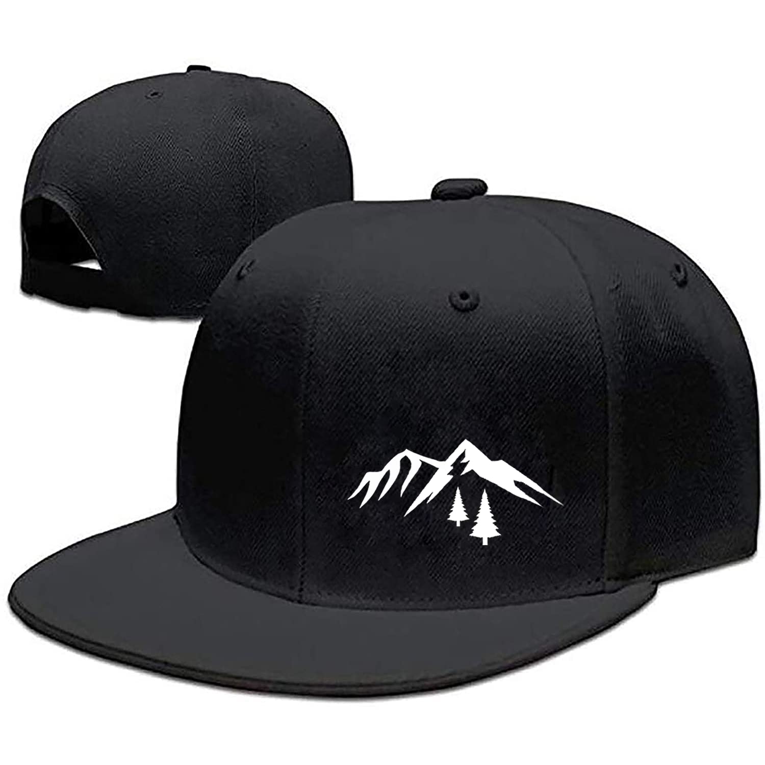 Men's Adjustable Snapback Baseball Cap - Flat Bill Black Trucker Hat with American Flag & Pirate Skull Design - Cool Dad Hat for Casual Wear, Outdoor Sports & Street Fashion