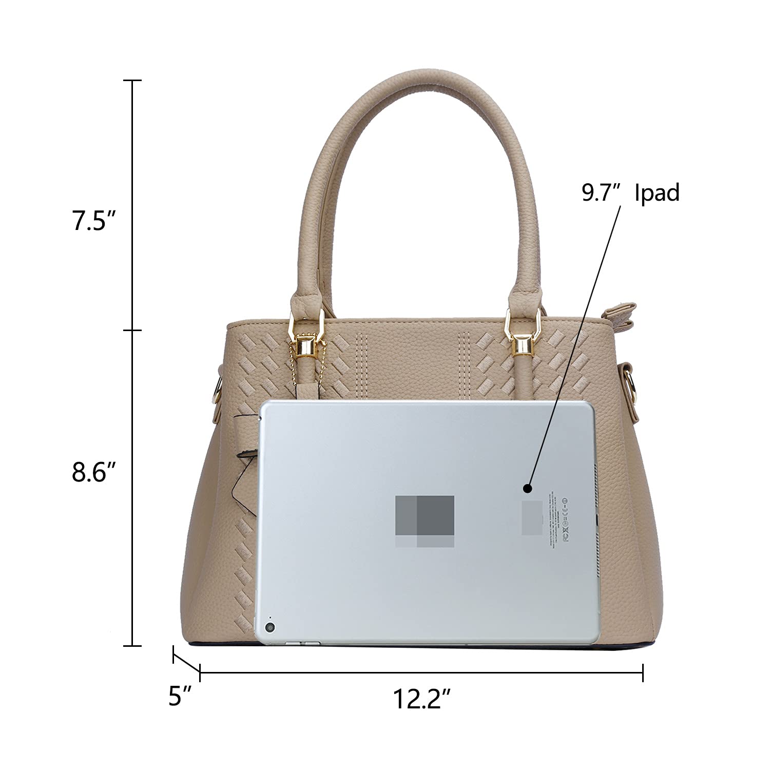 KKXIU Women's Leather Crossbody Bag with Zipper Pockets - Stylish Satchel Shoulder Handbag Purse for Work, Travel & Everyday Use