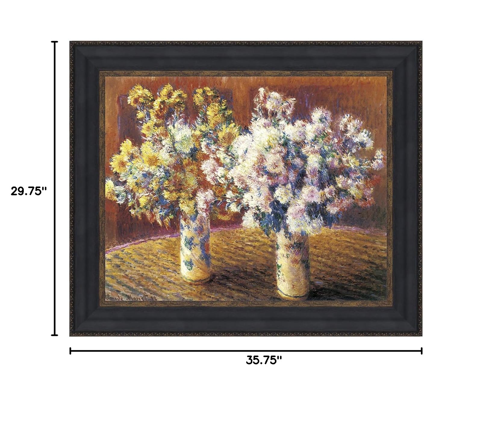 Design Toscano Two Vases of Chrysanthemums 1888 Canvas Replica Painting - Large Wall Art Decor for Living Room, Bedroom & Office