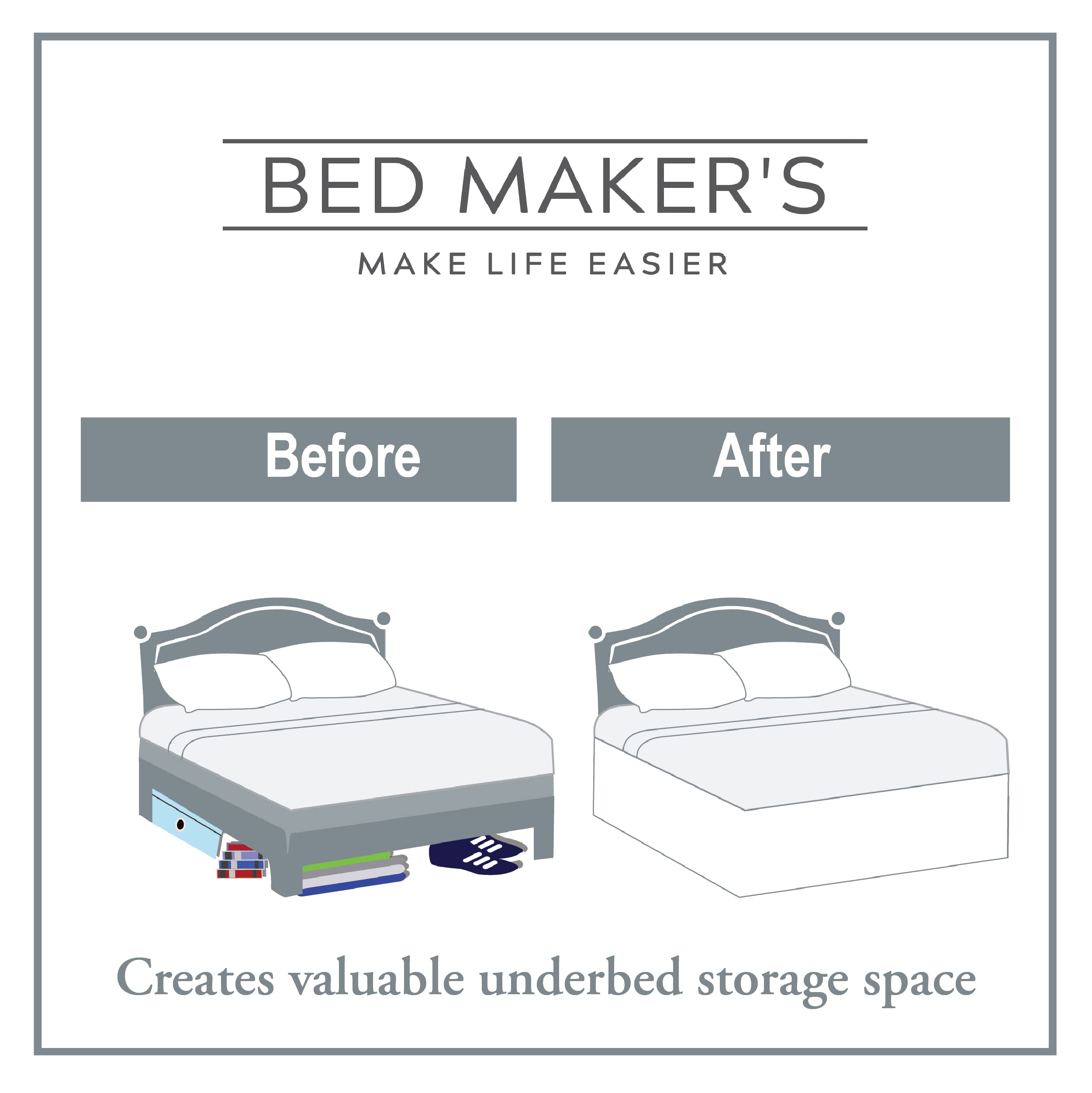 Microfiber Bed Skirt for Adjustable Beds - 15 Inch Drop, Tailored Wrap-Around Design, Full Size, White - Perfect for Modern Bedrooms & Guest Room Styling