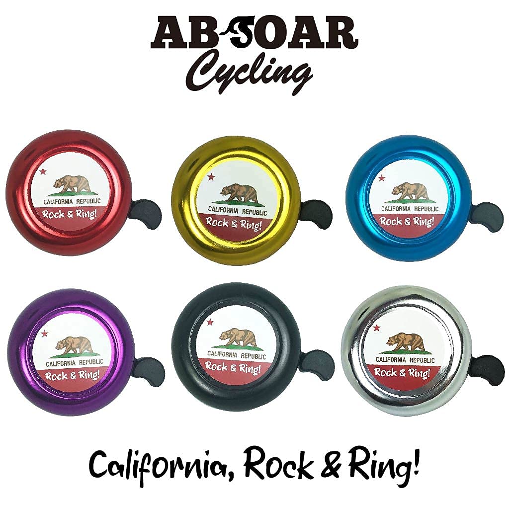 Premium Bike Bell for Adults & Kids - Durable Mountain, City, Road & Beach Cruiser Bicycles - Black, Blue, Red, Gold, Silver, Purple - Ideal for USA Cycling in Texas, New York & California - Perfect for Commuting, Family Rides & Outdoor Adventures