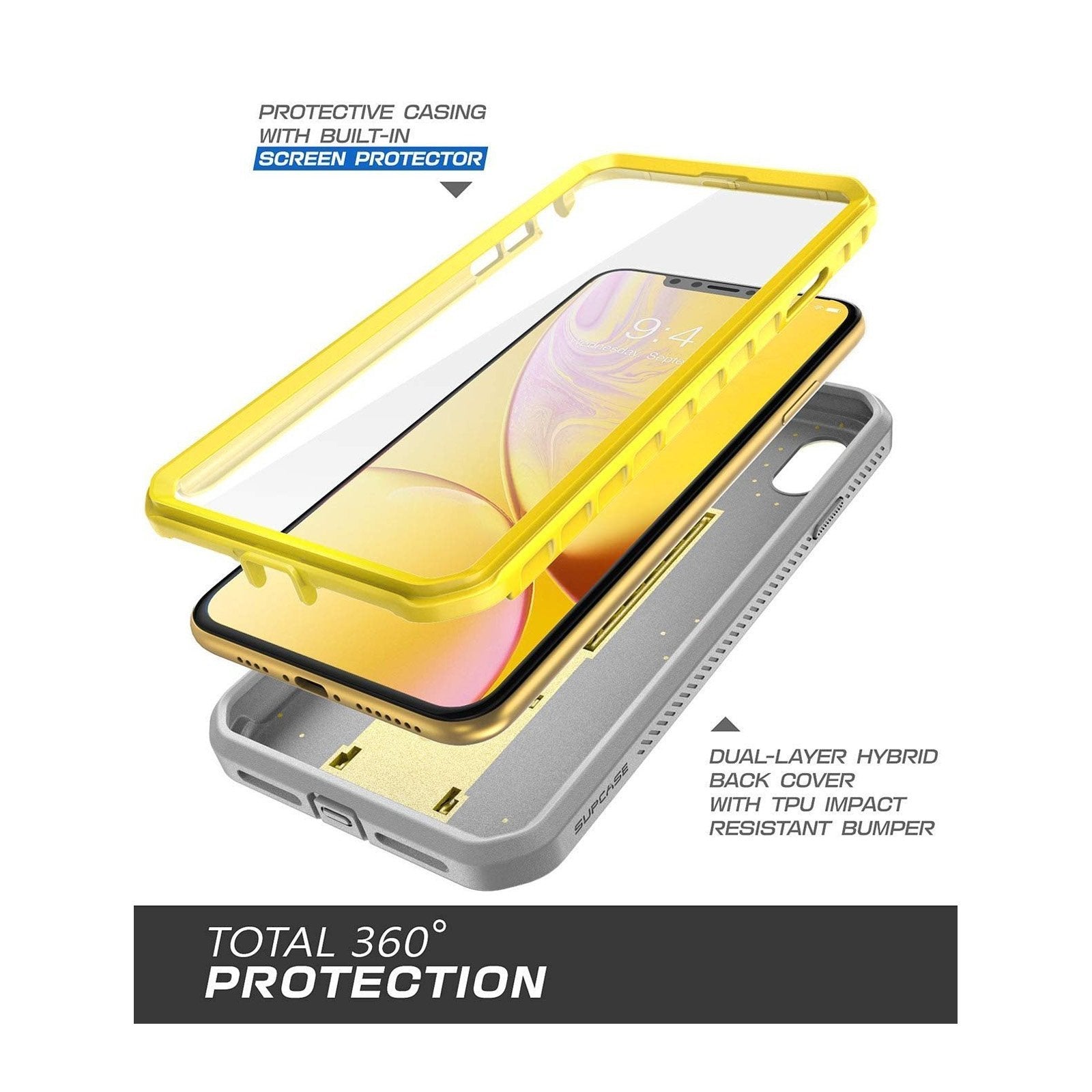 iPhone XR Unicorn Beetle Pro Rugged Full Body Holster Case - Shockproof & Drop Protection - Yellow | Perfect for Outdoor Activities, Construction Work & Extreme Sports