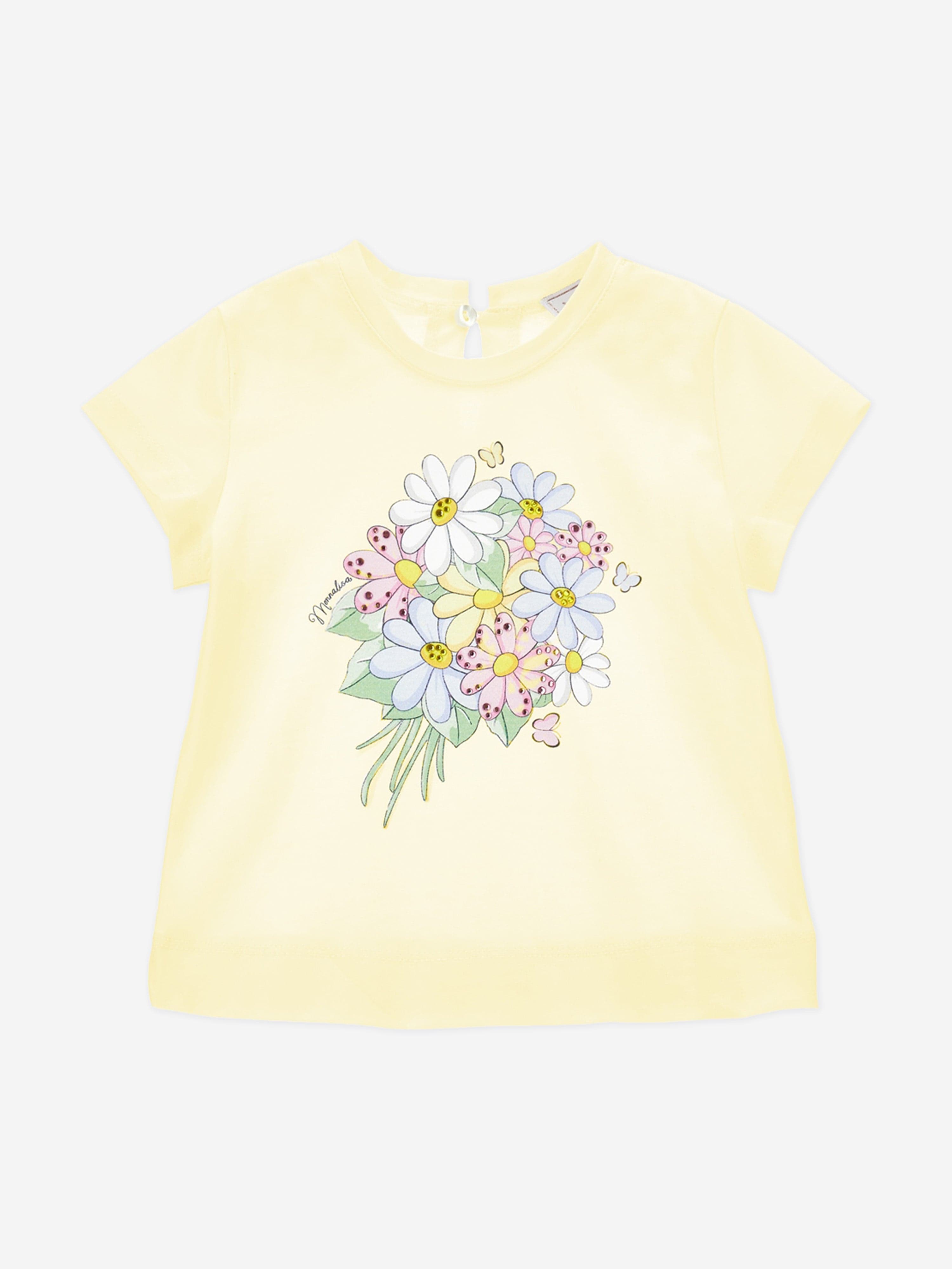 Yellow Baby Girls Bouquet T-Shirt - Cute Floral Print Cotton Tee for Toddlers | Perfect for Birthday Parties & Family Photos