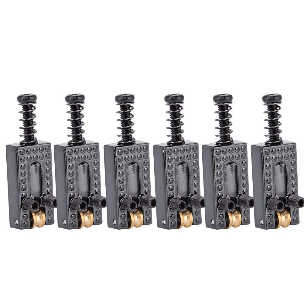 Electric Guitar Saddle - 6 Roller Bridge Saddles for Electric Guitar (Black) | Premium Guitar Accessories for Smooth String Action & Enhanced Playability | Perfect for Rock, Blues & Metal Performances