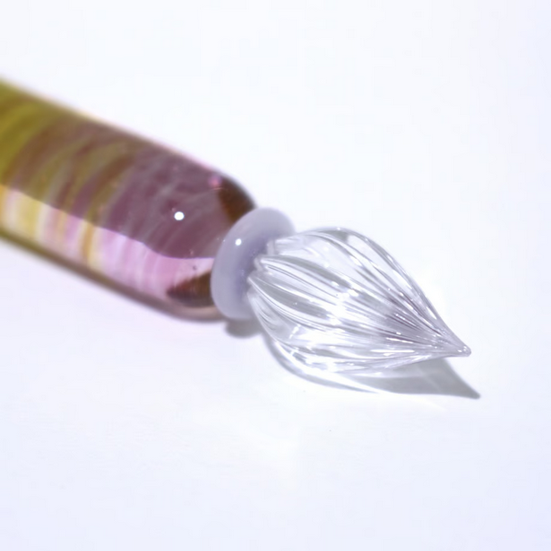 Japanese Glass Dip Pen - Rainbow, Short, Pink to Purple Gradient - Perfect Calligraphy & Handwriting Tool - Unique Gift for Writers, Artists & Stationery Lovers - Ideal for Journaling, Letter Writing & Creative Projects