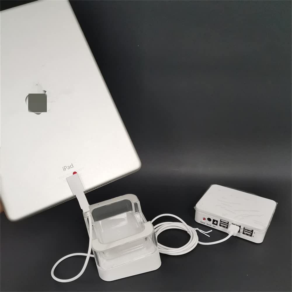 4-Port Tablet Display Anti-Theft Charging Station with US Plug - Secure Charging Solution for Retail Stores, Schools & Libraries (Compatible with Apple Devices)
