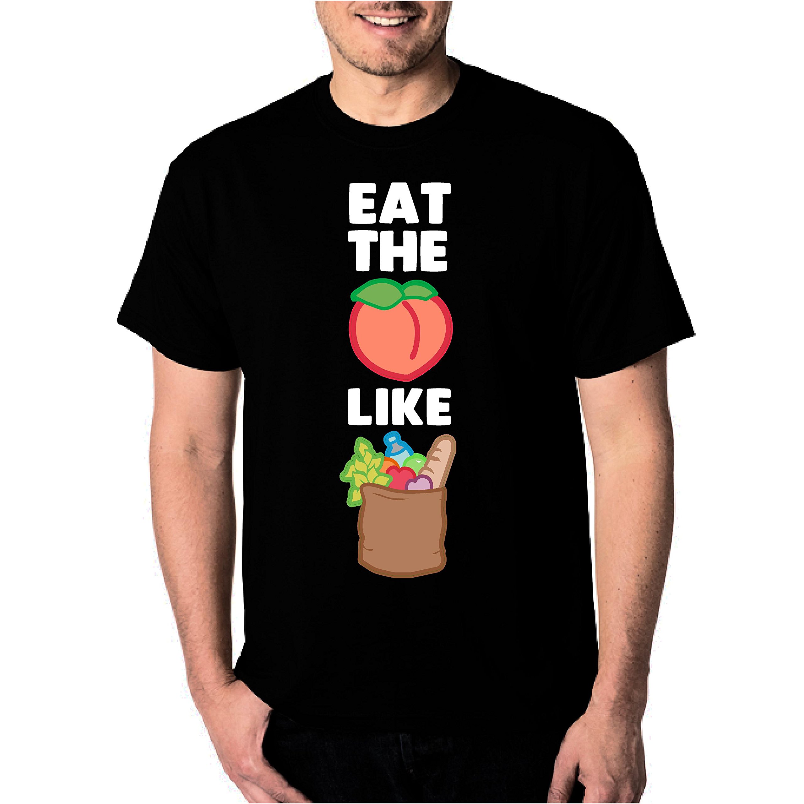 Funny Emoji Themed Tee - Eat The Booty Like Groceries for Casual Wear