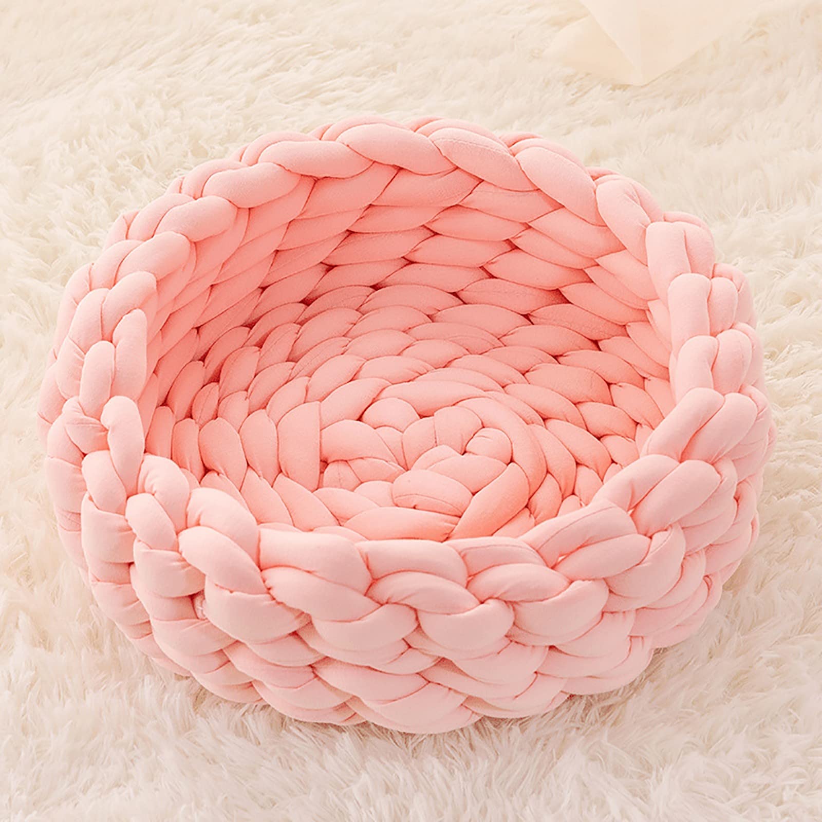 Cozy Cat Bed Cave for Indoor Cats - Super Soft Warm Knit Cat Blanket & Calming Pet Bed - Perfect Gift for Cat Lovers (Pink, 45cm) - Ideal for Napping, Relaxation & Stress Relief