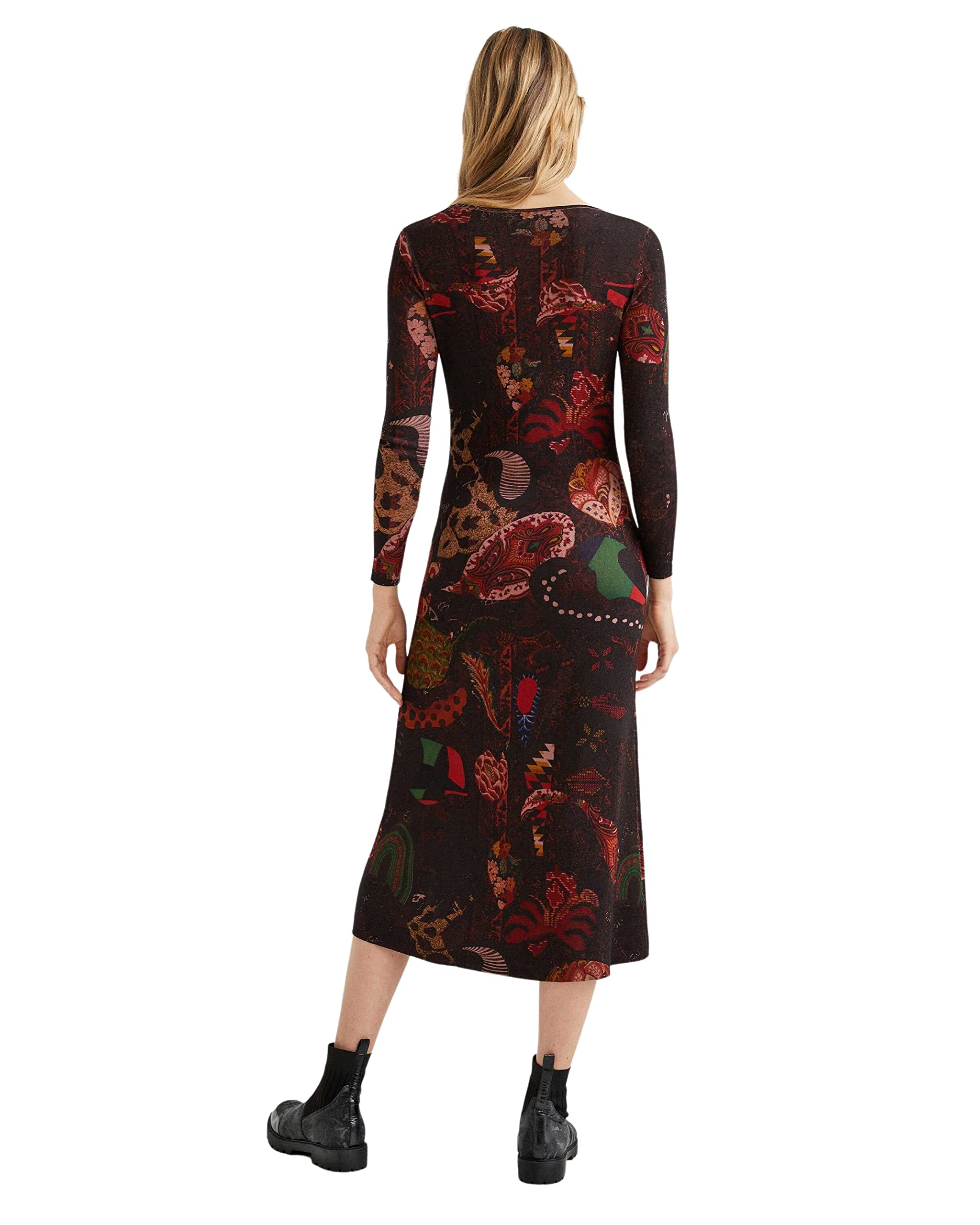 Desigual Women's Long Sleeve Flat Knit Dress - Stylish & Comfortable for Work, Date Night & Fall Fashion
