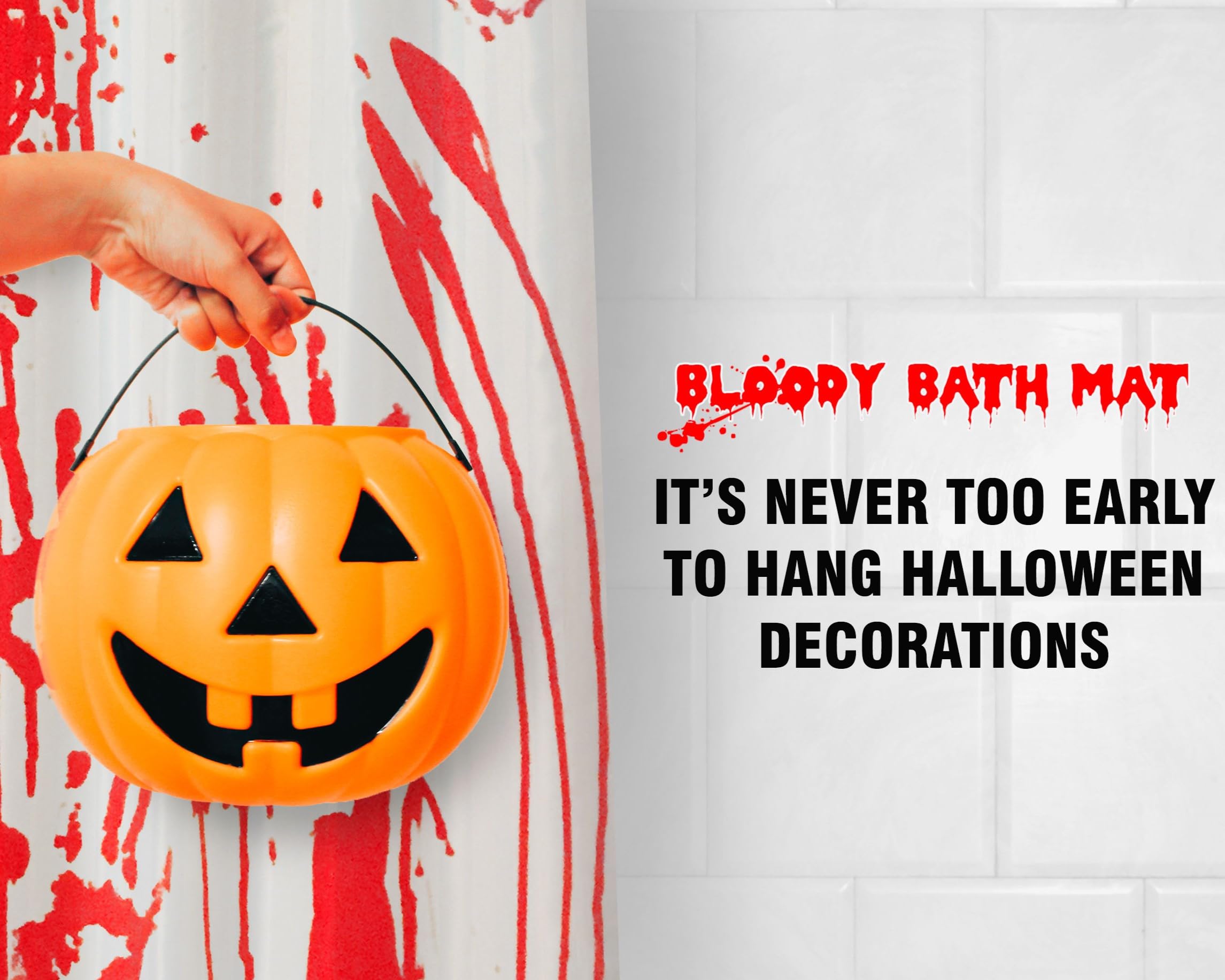 Bloody Mat - Red Wet Vinyl Floor Mat for Bathroom & Kitchen, Non-Absorbent 13x22 Inches - Magic Disappearing Footprints for Home Safety & Fun (Great for Halloween, Prank Gifts & Wet Areas)