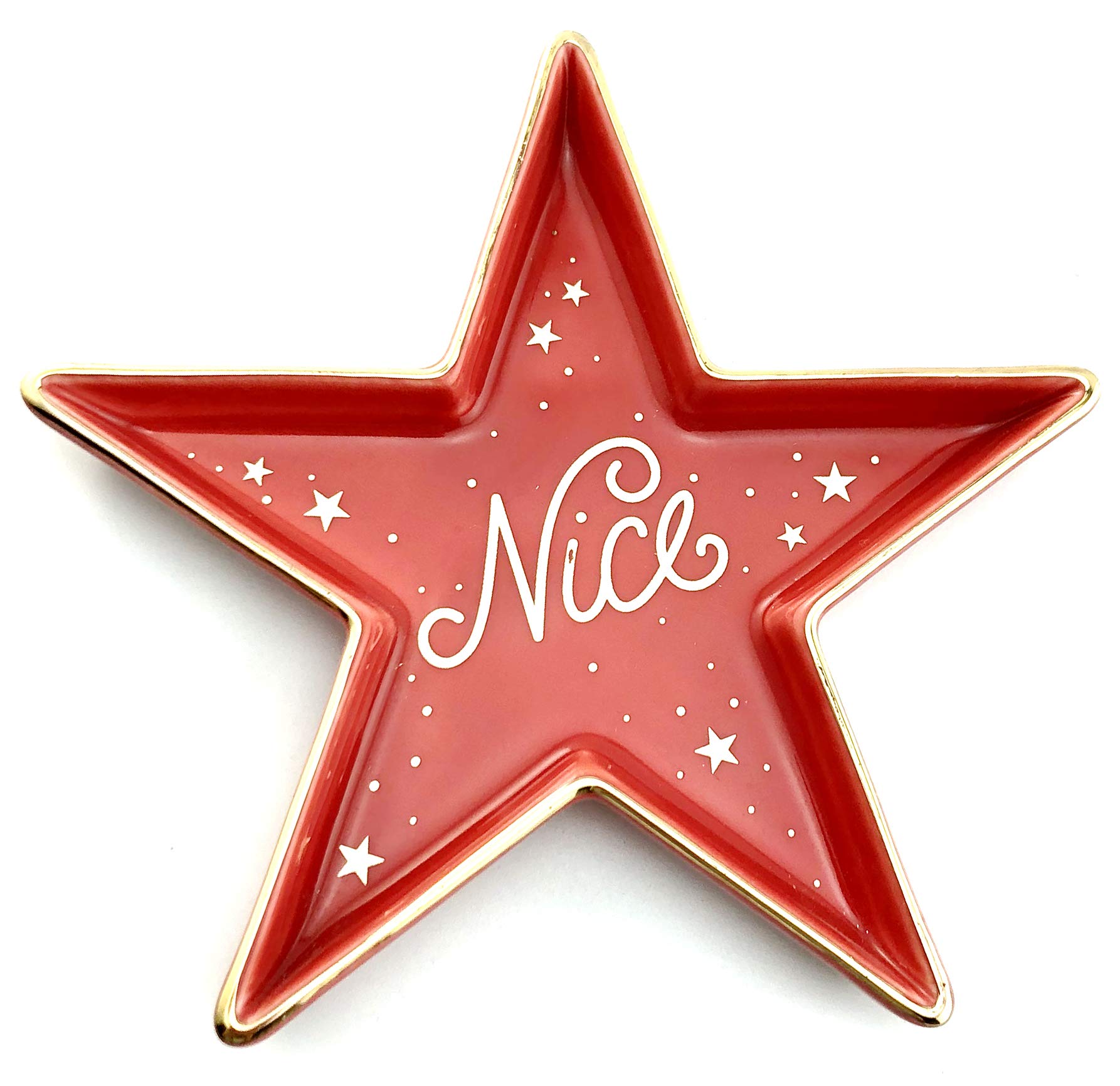 Stephanie Imports Star-Shaped Ceramic Trinket Plate - Decorative Jewelry Dish for Rings, Earrings & Small Accessories - Perfect for Vanity, Dresser & Bathroom Organization