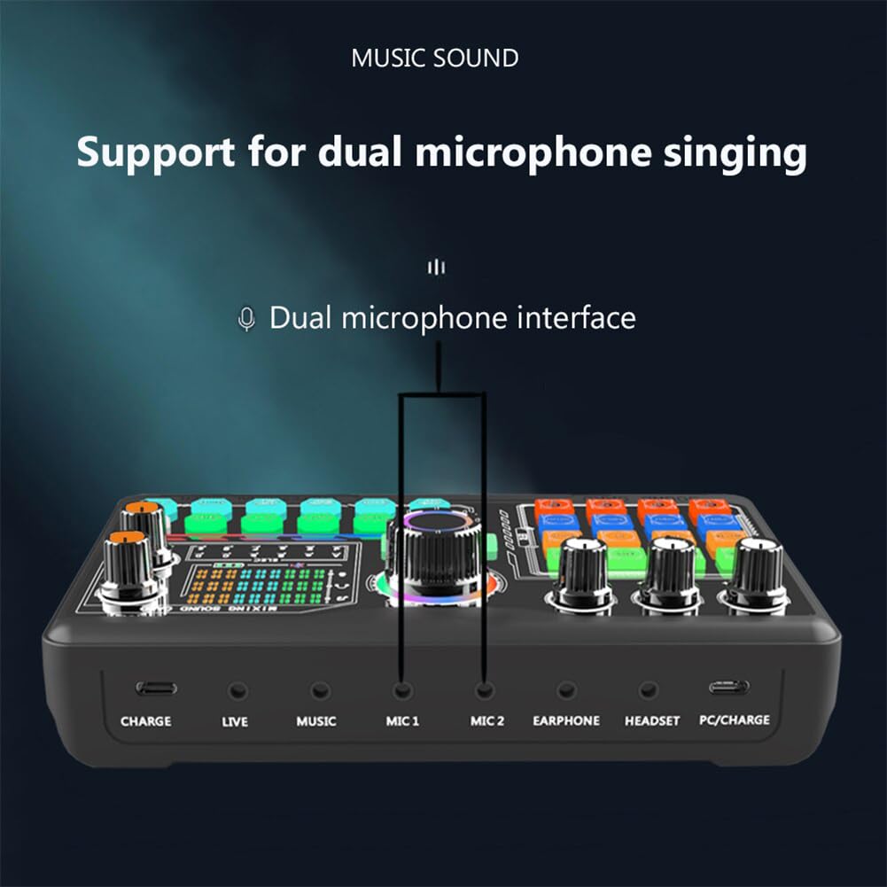 Youdefa P300 Professional Podcast Live Sound Card for PC, Smartphone, Laptop - Ideal for Vlog Recording, Live Streaming, and Studio Production
