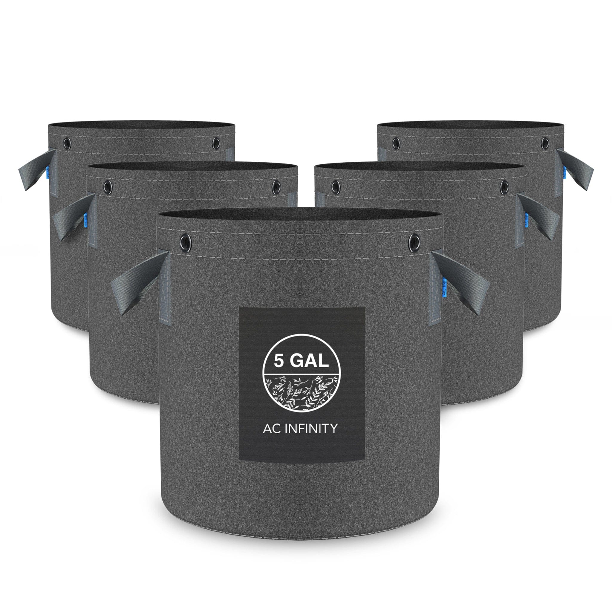 AC Infinity 7 Gallon Heavy Duty Fabric Pots - 5 Pack for Indoor/Outdoor Gardening, Aeration & Root Pruning - Perfect for Vegetables, Herbs, Flowers & Hydroponics