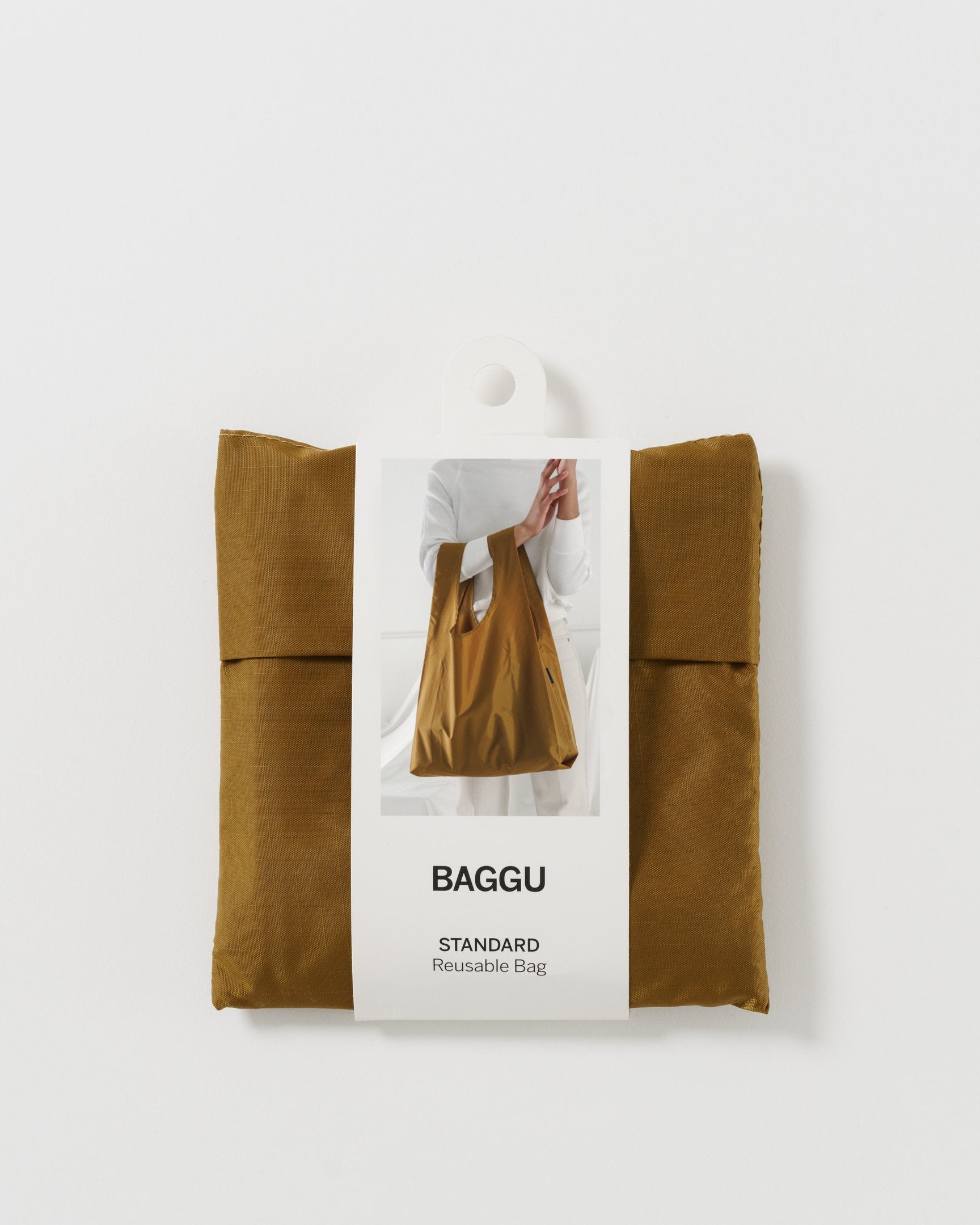 Baggu Standard Reusable Shopping Bag - Eco-Friendly Foldable Tote for Groceries, Beach & Travel - Bronze
