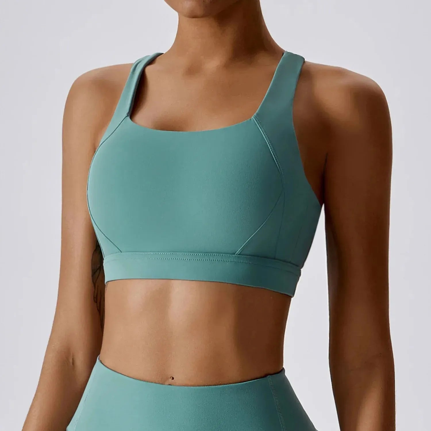 Nude Feeling Yoga Sport Sets for Women - Summer Fitness Workout Clothes with Cross Back Sports Bra & Gym Shorts | Perfect for Yoga, Running, Gym & Outdoor Activities