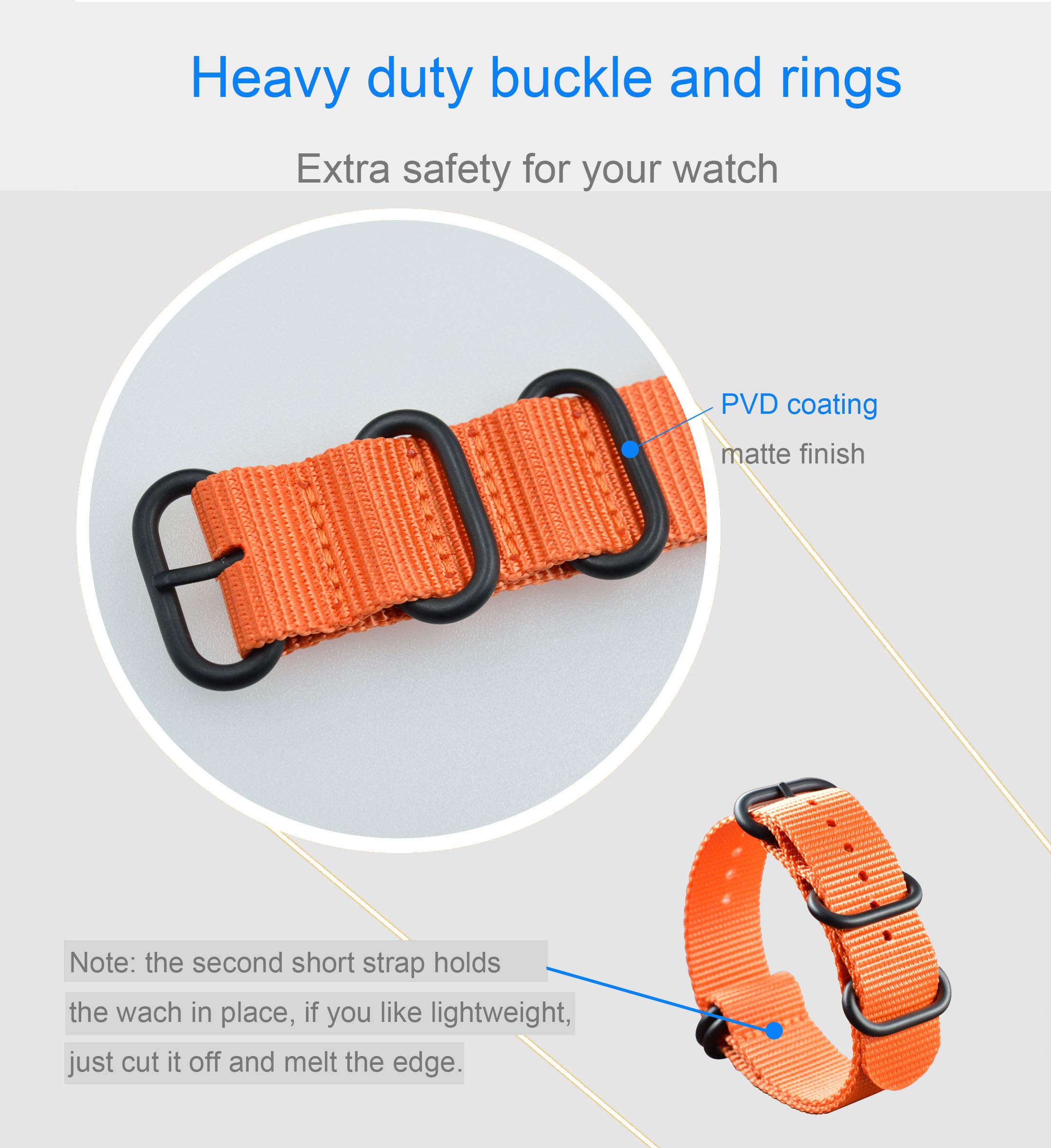 Premium Nylon Watch Band Replacement - 18mm to 28mm Sizes - Durable & Comfortable Watch Strap for Men & Women - Perfect for Sports, Outdoor Activities & Everyday Wear