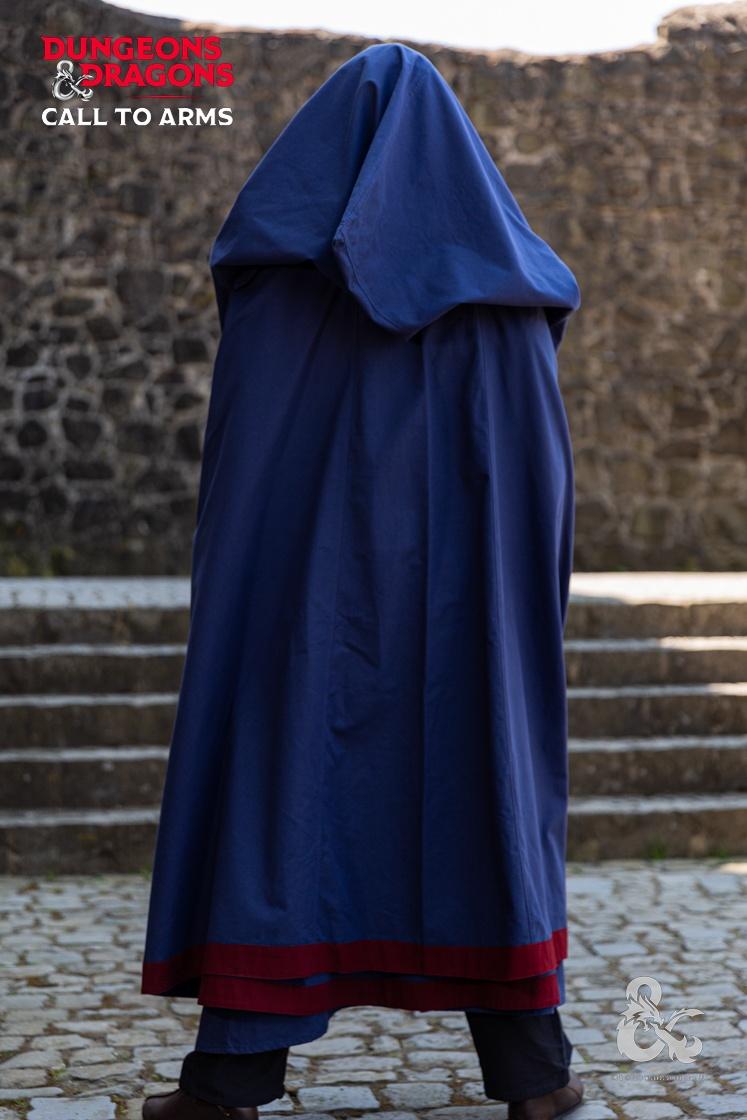 Dungeons & Dragons Wizard Cape - Dark Blue & Bordeaux Cosplay Costume for D&D, LARP & Fantasy Role-Playing Games